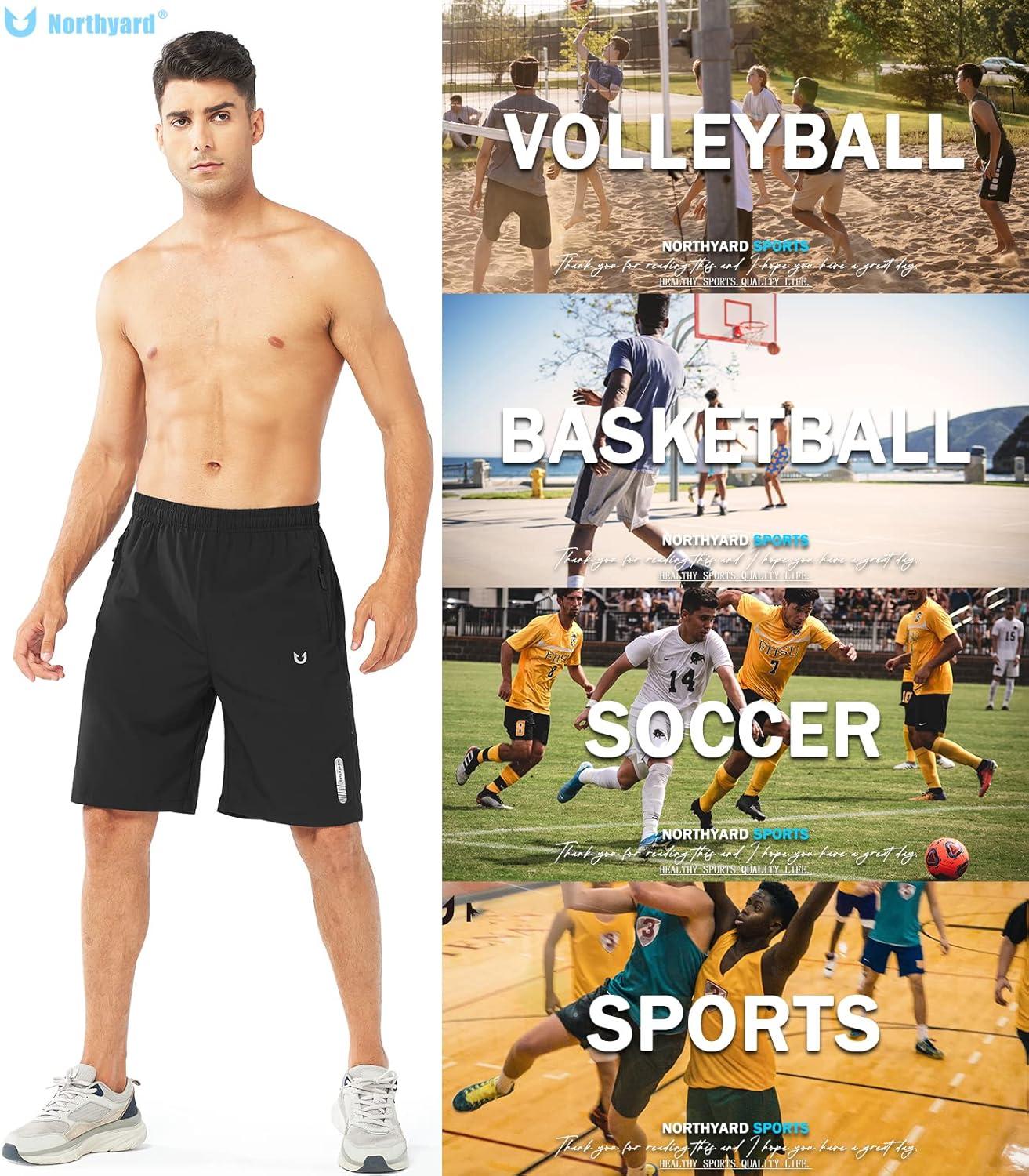 imageNORTHYARD Mens Athletic Running Shorts Quick Dry Workout Shorts 7quot 5quot 9quot Lightweight Sports Gym Basketball Tennis HikingBlack