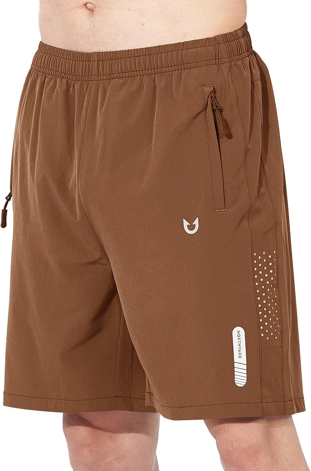imageNORTHYARD Mens Athletic Running Shorts Quick Dry Workout Shorts 7quot 5quot 9quot Lightweight Sports Gym Basketball Tennis HikingBrown