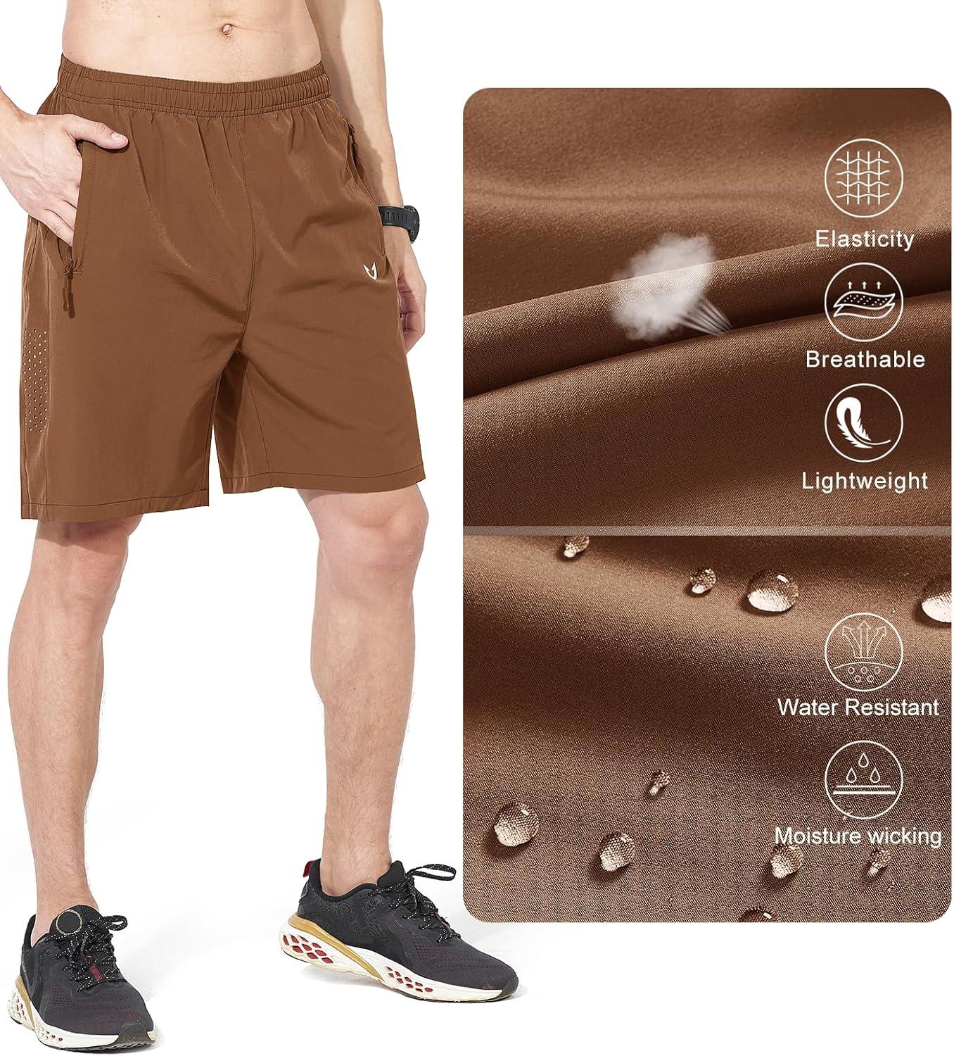 imageNORTHYARD Mens Athletic Running Shorts Quick Dry Workout Shorts 7quot 5quot 9quot Lightweight Sports Gym Basketball Tennis HikingBrown