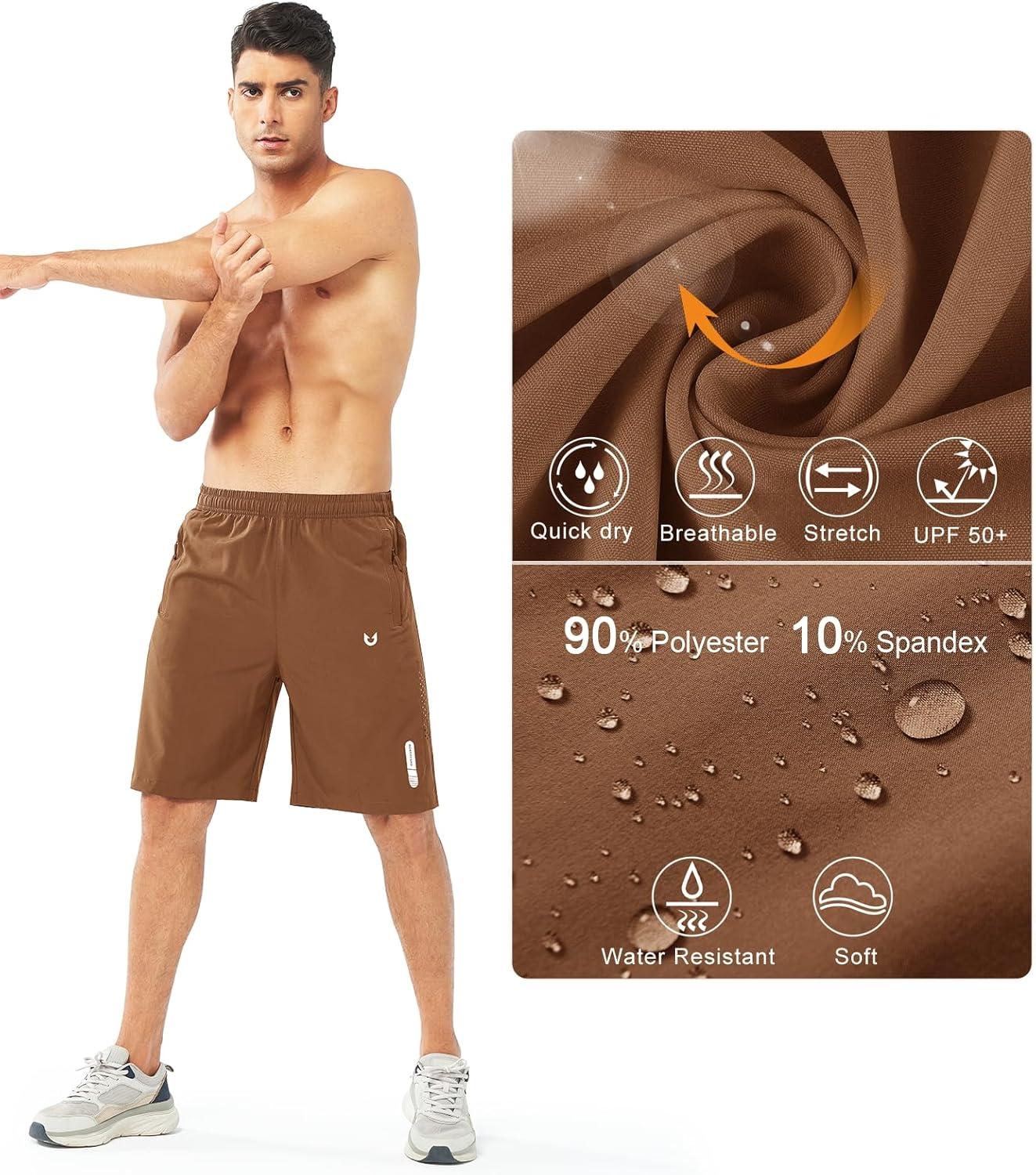 imageNORTHYARD Mens Athletic Running Shorts Quick Dry Workout Shorts 7quot 5quot 9quot Lightweight Sports Gym Basketball Tennis HikingBrown