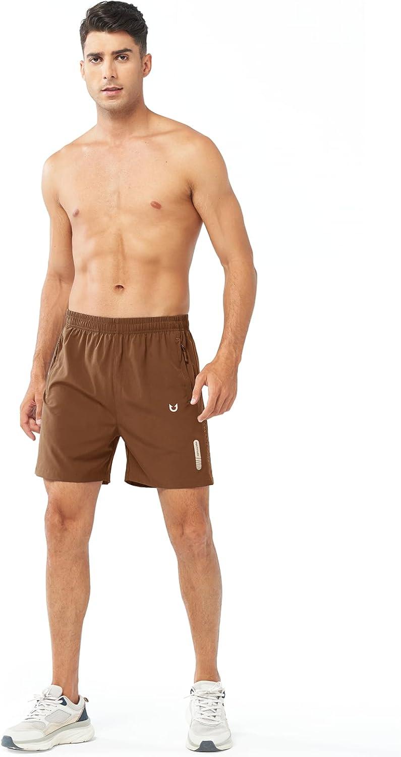 imageNORTHYARD Mens Athletic Running Shorts Quick Dry Workout Shorts 7quot 5quot 9quot Lightweight Sports Gym Basketball Tennis HikingBrown