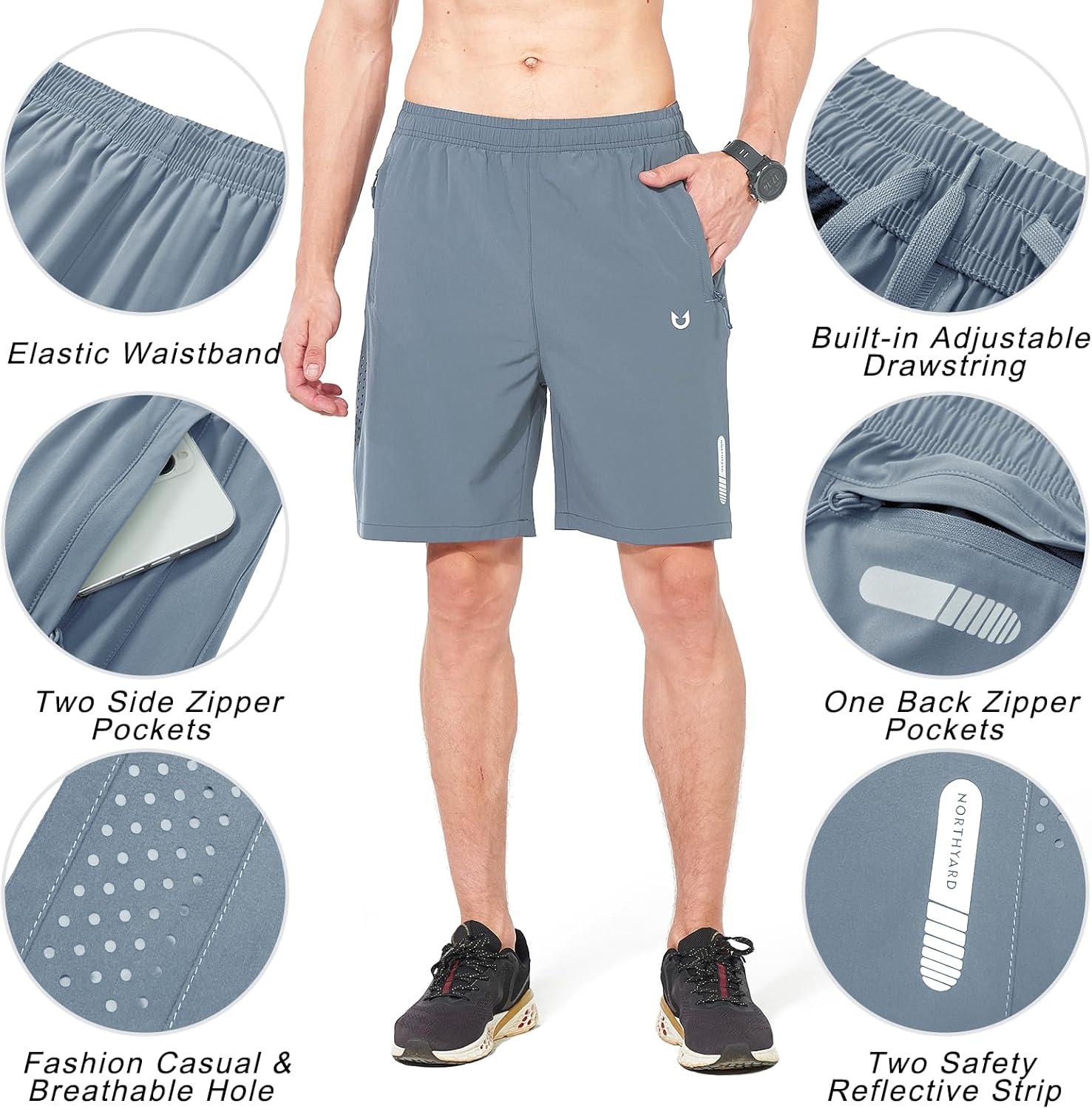imageNORTHYARD Mens Athletic Running Shorts Quick Dry Workout Shorts 7quot 5quot 9quot Lightweight Sports Gym Basketball Tennis HikingCloudgrey