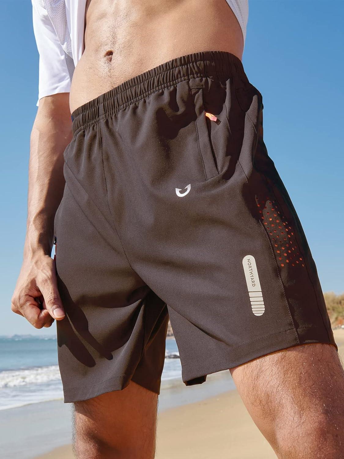 imageNORTHYARD Mens Athletic Running Shorts Quick Dry Workout Shorts 7quot 5quot 9quot Lightweight Sports Gym Basketball Tennis HikingCoffee