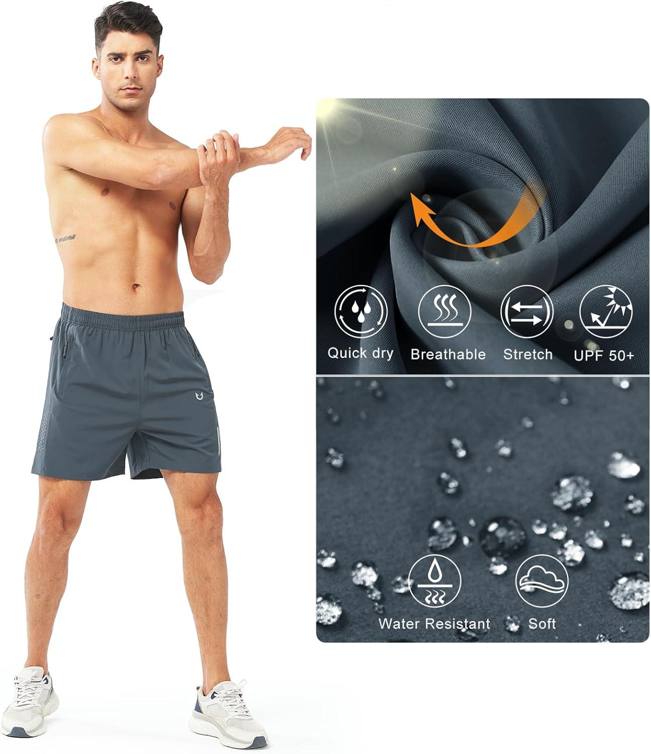 imageNORTHYARD Mens Athletic Running Shorts Quick Dry Workout Shorts 7quot 5quot 9quot Lightweight Sports Gym Basketball Tennis HikingCoolgrey