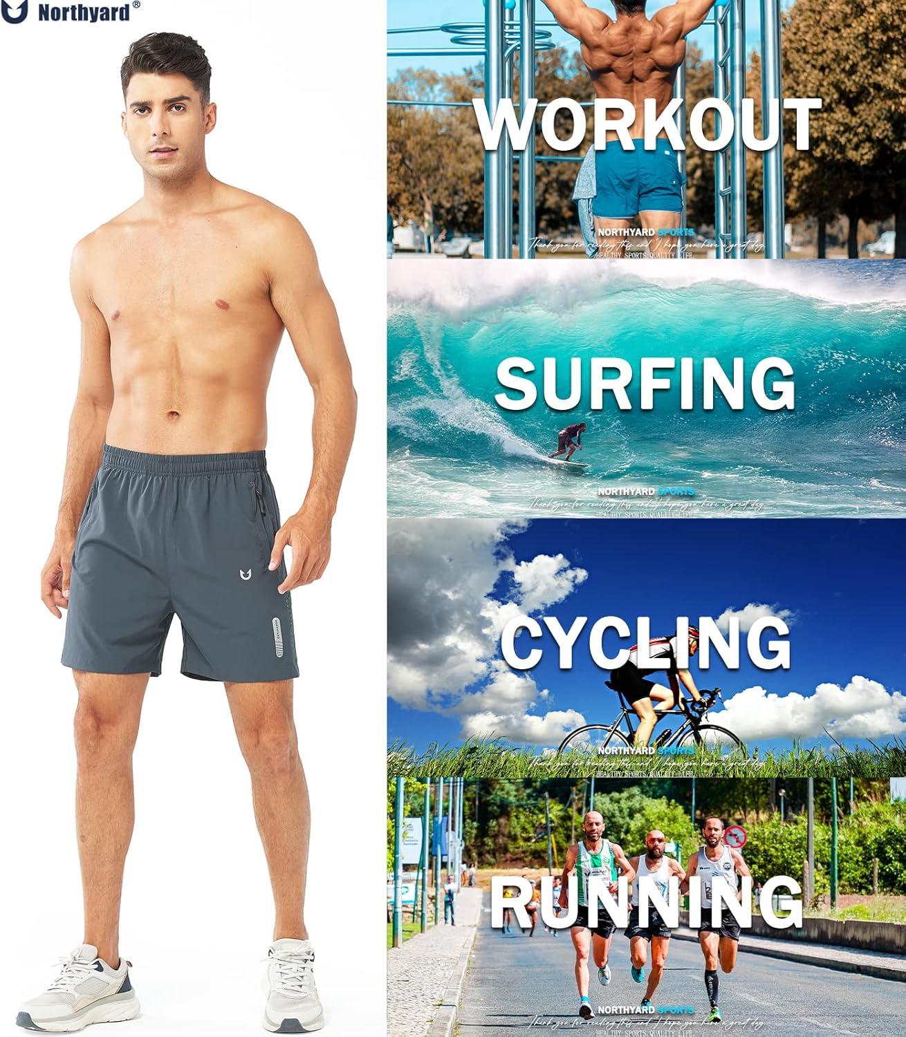 imageNORTHYARD Mens Athletic Running Shorts Quick Dry Workout Shorts 7quot 5quot 9quot Lightweight Sports Gym Basketball Tennis HikingCoolgrey