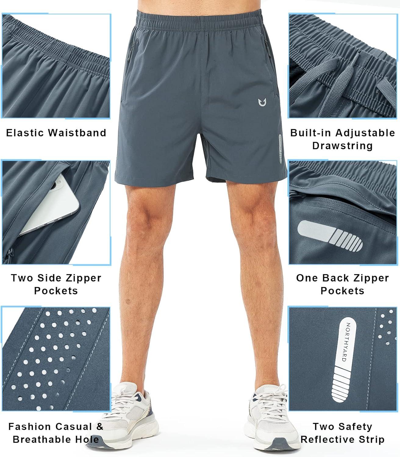 imageNORTHYARD Mens Athletic Running Shorts Quick Dry Workout Shorts 7quot 5quot 9quot Lightweight Sports Gym Basketball Tennis HikingCoolgrey