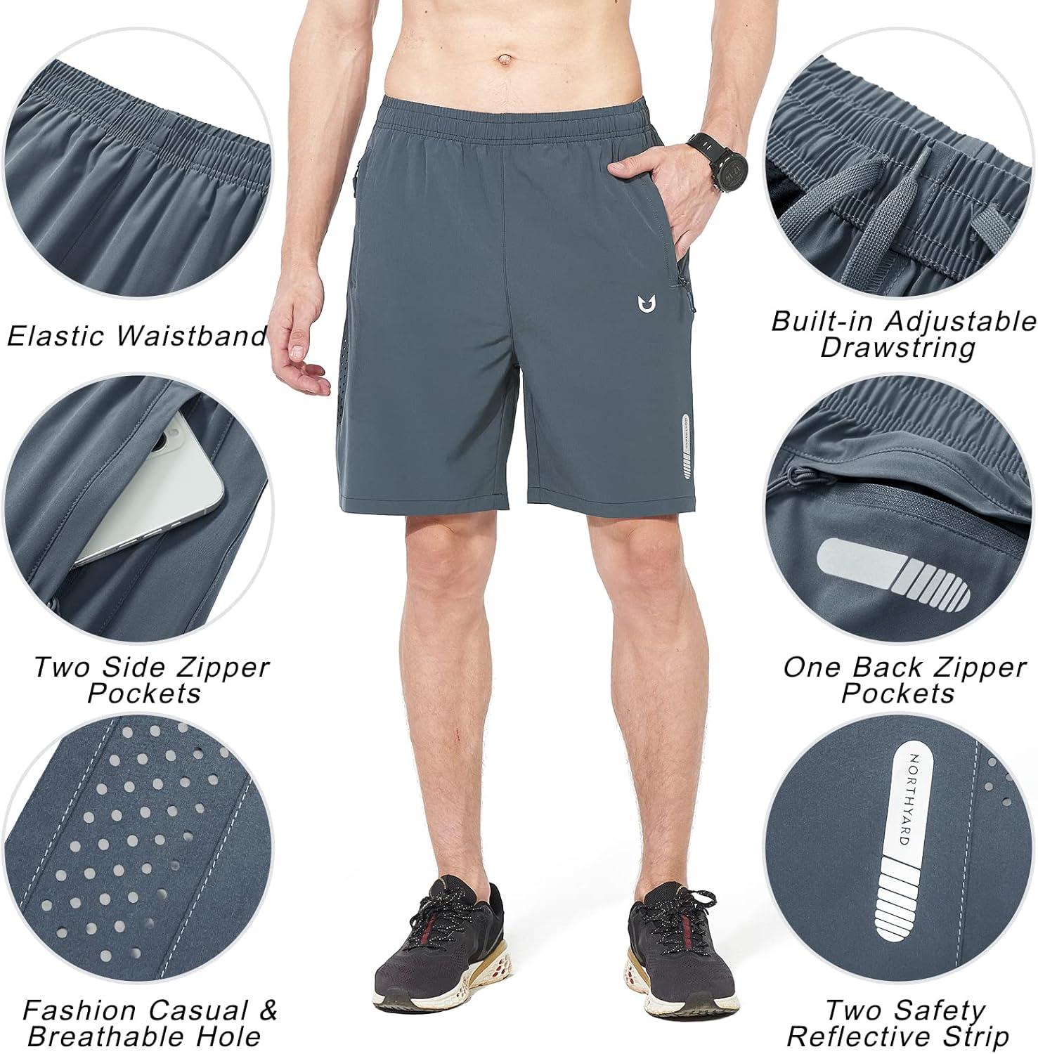 imageNORTHYARD Mens Athletic Running Shorts Quick Dry Workout Shorts 7quot 5quot 9quot Lightweight Sports Gym Basketball Tennis HikingCoolgrey