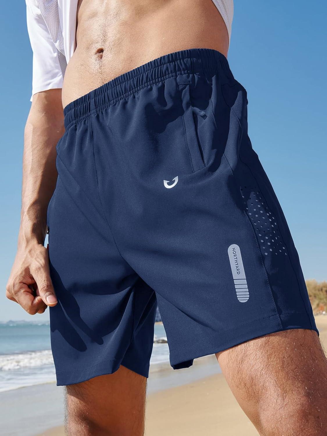imageNORTHYARD Mens Athletic Running Shorts Quick Dry Workout Shorts 7quot 5quot 9quot Lightweight Sports Gym Basketball Tennis HikingDarkblue