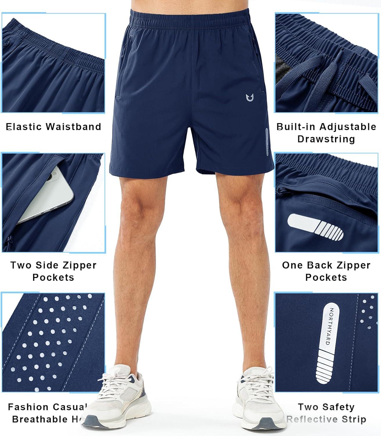 imageNORTHYARD Mens Athletic Running Shorts Quick Dry Workout Shorts 7quot 5quot 9quot Lightweight Sports Gym Basketball Tennis HikingDarkblue