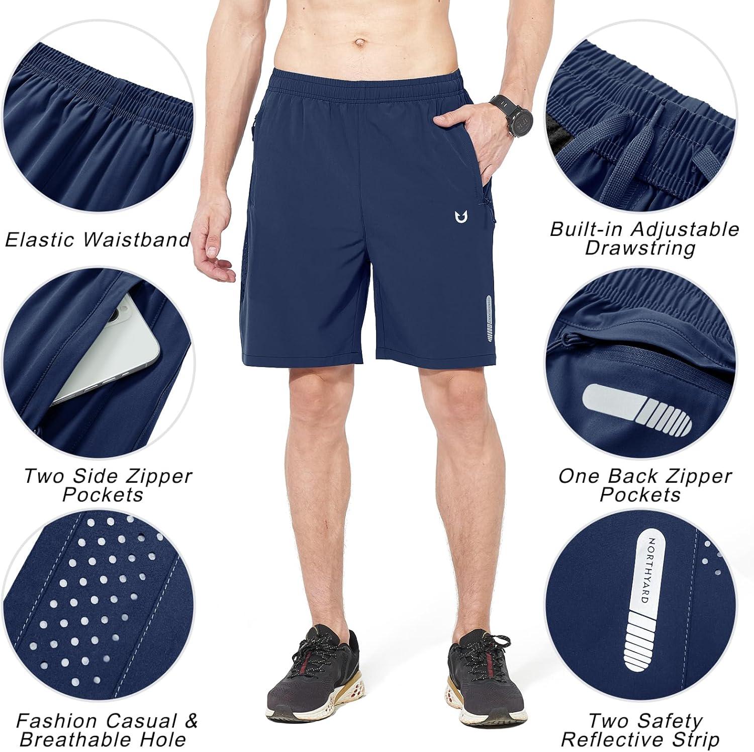 imageNORTHYARD Mens Athletic Running Shorts Quick Dry Workout Shorts 7quot 5quot 9quot Lightweight Sports Gym Basketball Tennis HikingDarkblue