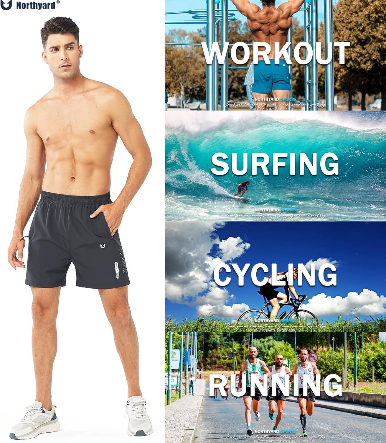 imageNORTHYARD Mens Athletic Running Shorts Quick Dry Workout Shorts 7quot 5quot 9quot Lightweight Sports Gym Basketball Tennis HikingDarkgrey