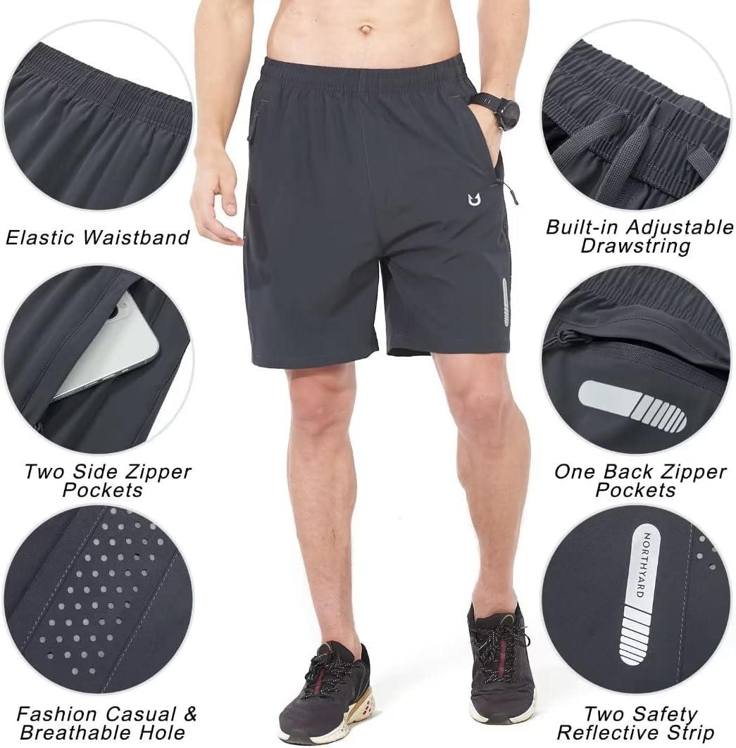 imageNORTHYARD Mens Athletic Running Shorts Quick Dry Workout Shorts 7quot 5quot 9quot Lightweight Sports Gym Basketball Tennis HikingDarkgrey
