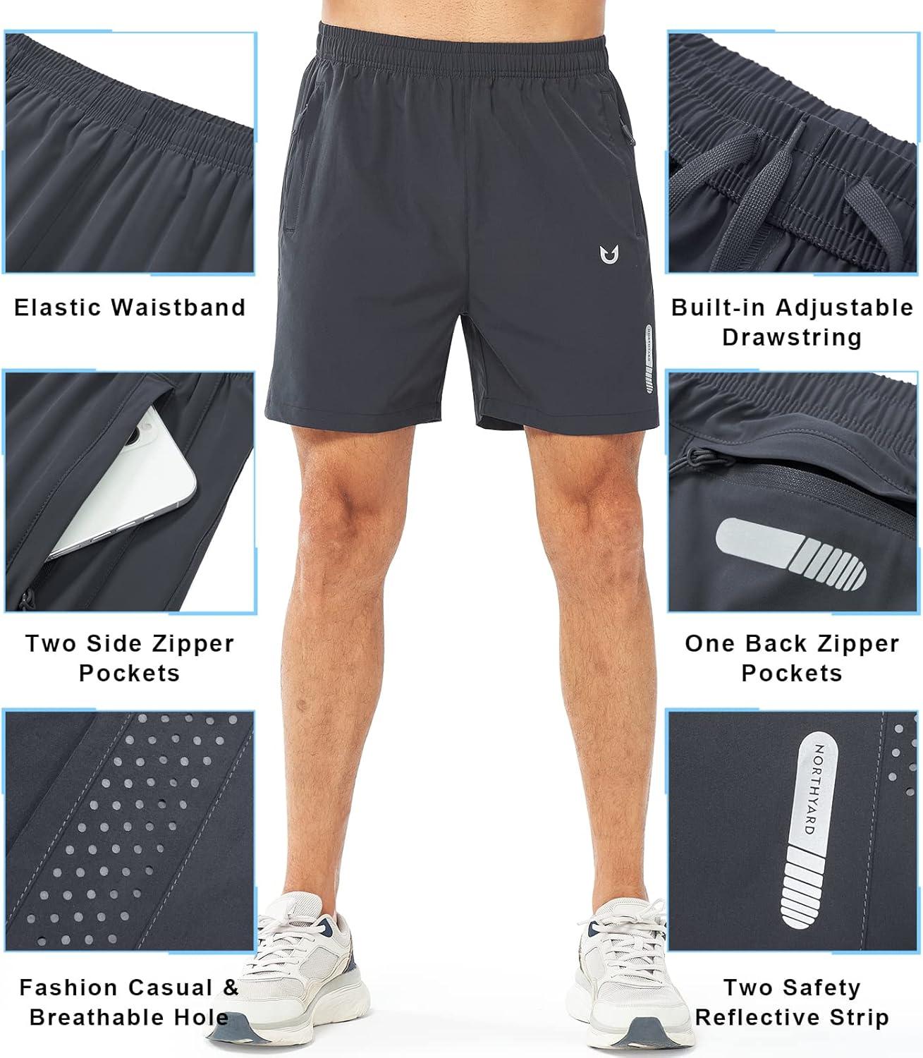 imageNORTHYARD Mens Athletic Running Shorts Quick Dry Workout Shorts 7quot 5quot 9quot Lightweight Sports Gym Basketball Tennis HikingDarkgrey
