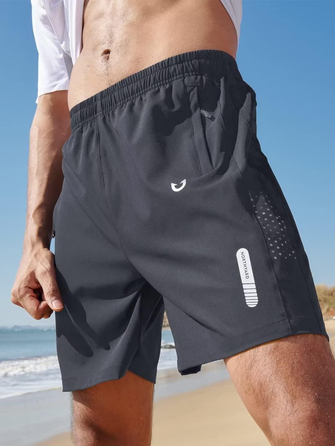 imageNORTHYARD Mens Athletic Running Shorts Quick Dry Workout Shorts 7quot 5quot 9quot Lightweight Sports Gym Basketball Tennis HikingDarkgrey