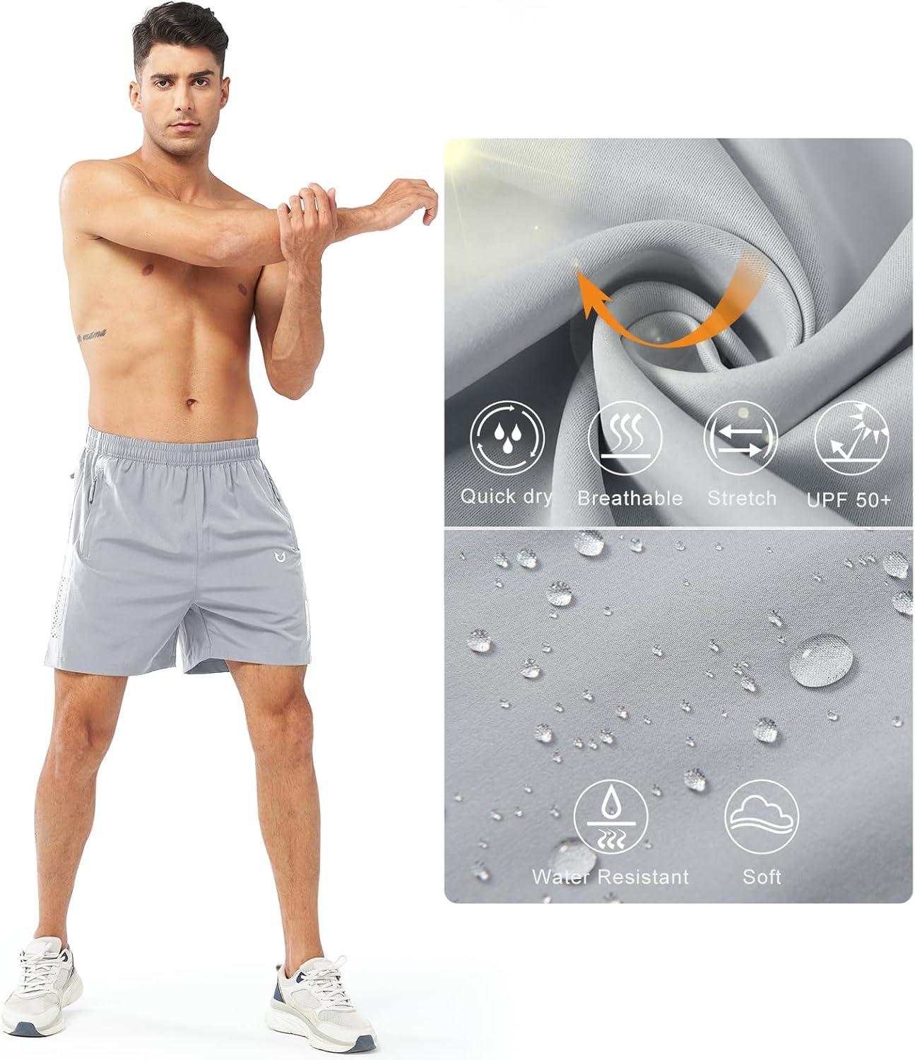 imageNORTHYARD Mens Athletic Running Shorts Quick Dry Workout Shorts 7quot 5quot 9quot Lightweight Sports Gym Basketball Tennis HikingGrey