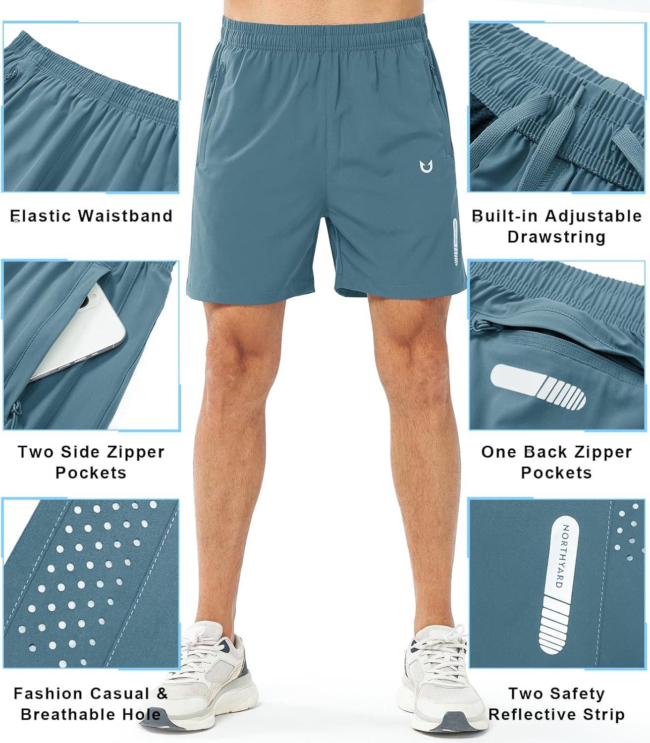 imageNORTHYARD Mens Athletic Running Shorts Quick Dry Workout Shorts 7quot 5quot 9quot Lightweight Sports Gym Basketball Tennis HikingGreyblue