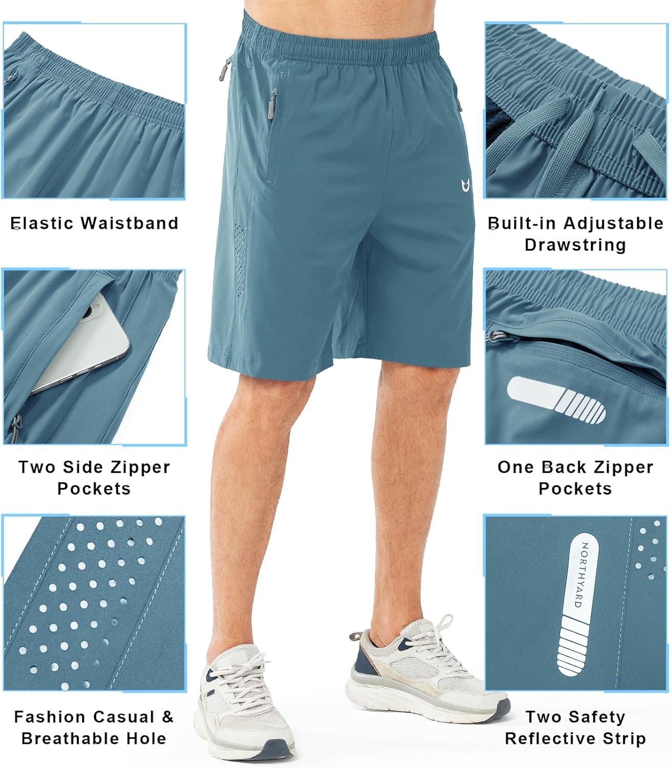 imageNORTHYARD Mens Athletic Running Shorts Quick Dry Workout Shorts 7quot 5quot 9quot Lightweight Sports Gym Basketball Tennis HikingGreyblue