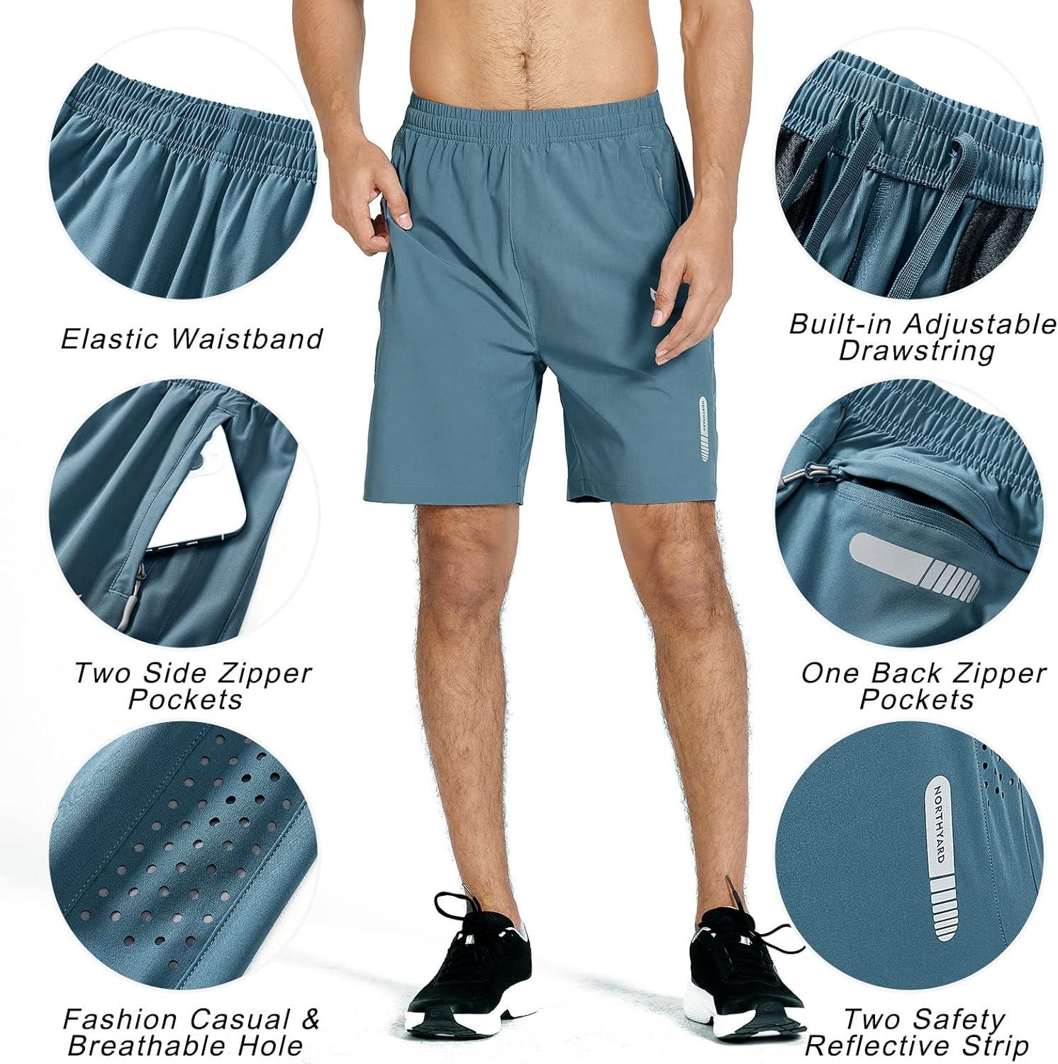 imageNORTHYARD Mens Athletic Running Shorts Quick Dry Workout Shorts 7quot 5quot 9quot Lightweight Sports Gym Basketball Tennis HikingGreyblue