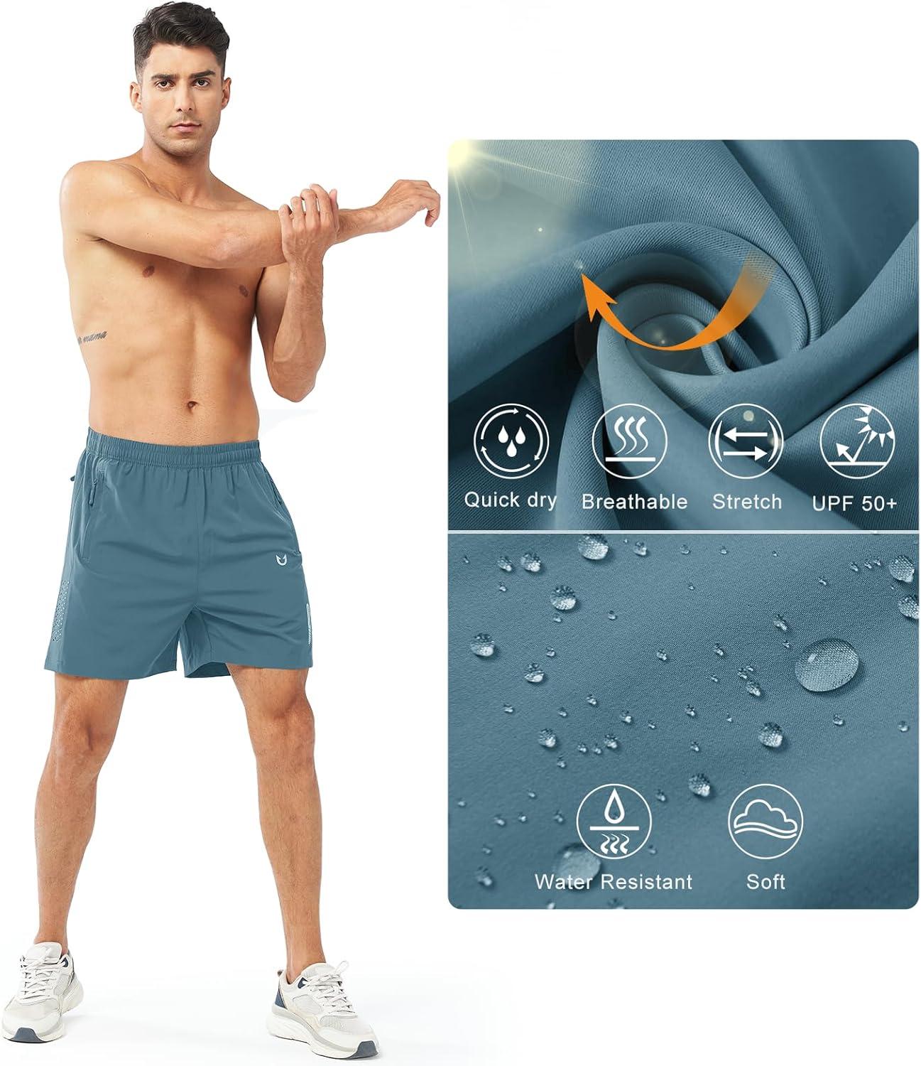 imageNORTHYARD Mens Athletic Running Shorts Quick Dry Workout Shorts 7quot 5quot 9quot Lightweight Sports Gym Basketball Tennis HikingGreyblue
