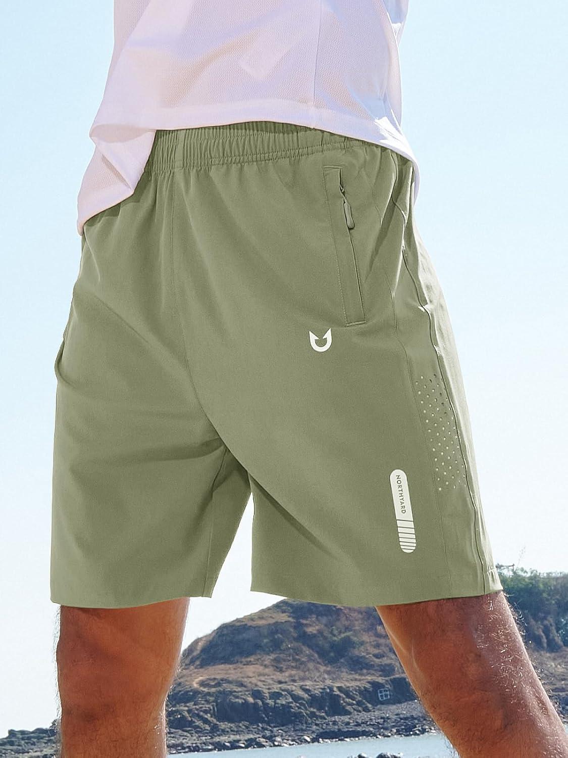 imageNORTHYARD Mens Athletic Running Shorts Quick Dry Workout Shorts 7quot 5quot 9quot Lightweight Sports Gym Basketball Tennis HikingLightgreen