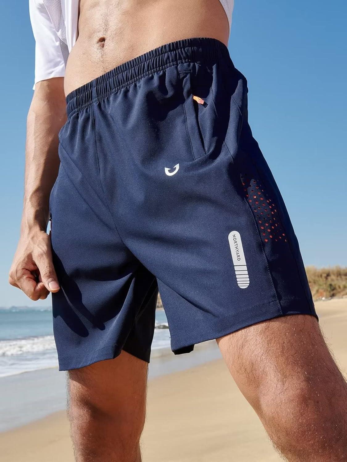 imageNORTHYARD Mens Athletic Running Shorts Quick Dry Workout Shorts 7quot 5quot 9quot Lightweight Sports Gym Basketball Tennis HikingNavy
