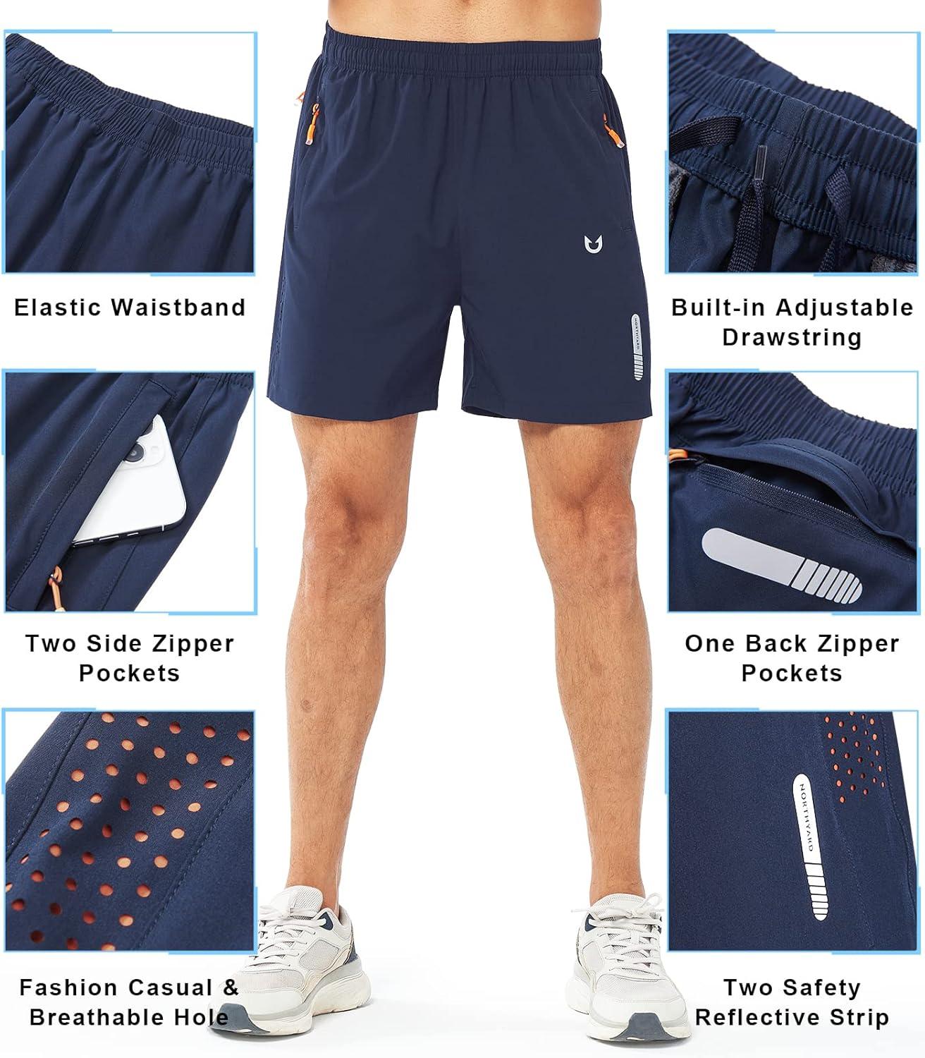 imageNORTHYARD Mens Athletic Running Shorts Quick Dry Workout Shorts 7quot 5quot 9quot Lightweight Sports Gym Basketball Tennis HikingNavy