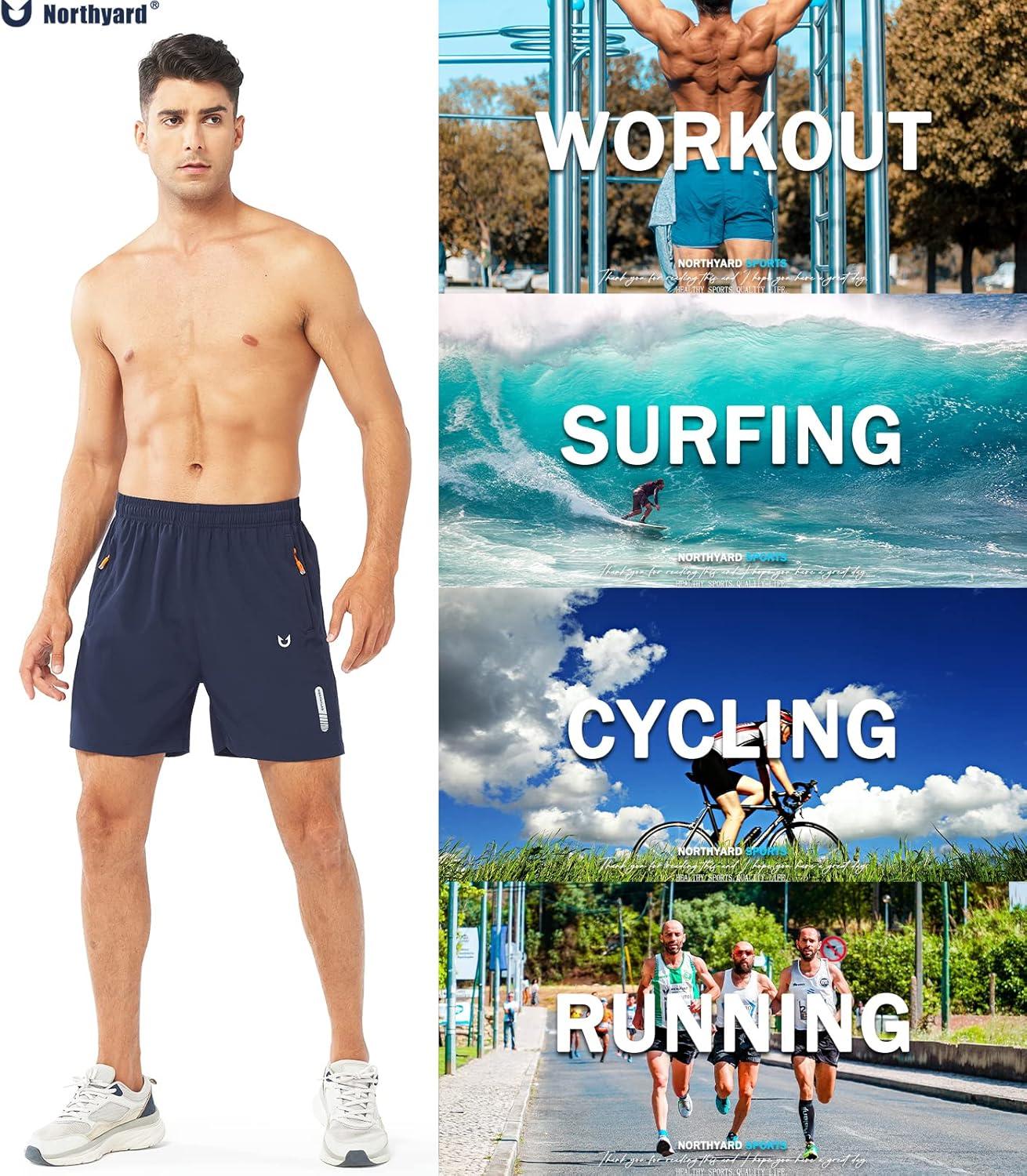 imageNORTHYARD Mens Athletic Running Shorts Quick Dry Workout Shorts 7quot 5quot 9quot Lightweight Sports Gym Basketball Tennis HikingNavy