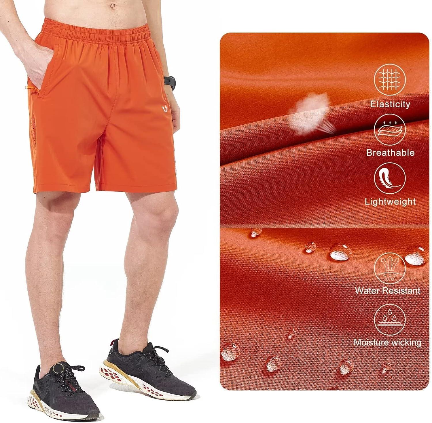 imageNORTHYARD Mens Athletic Running Shorts Quick Dry Workout Shorts 7quot 5quot 9quot Lightweight Sports Gym Basketball Tennis HikingOrange
