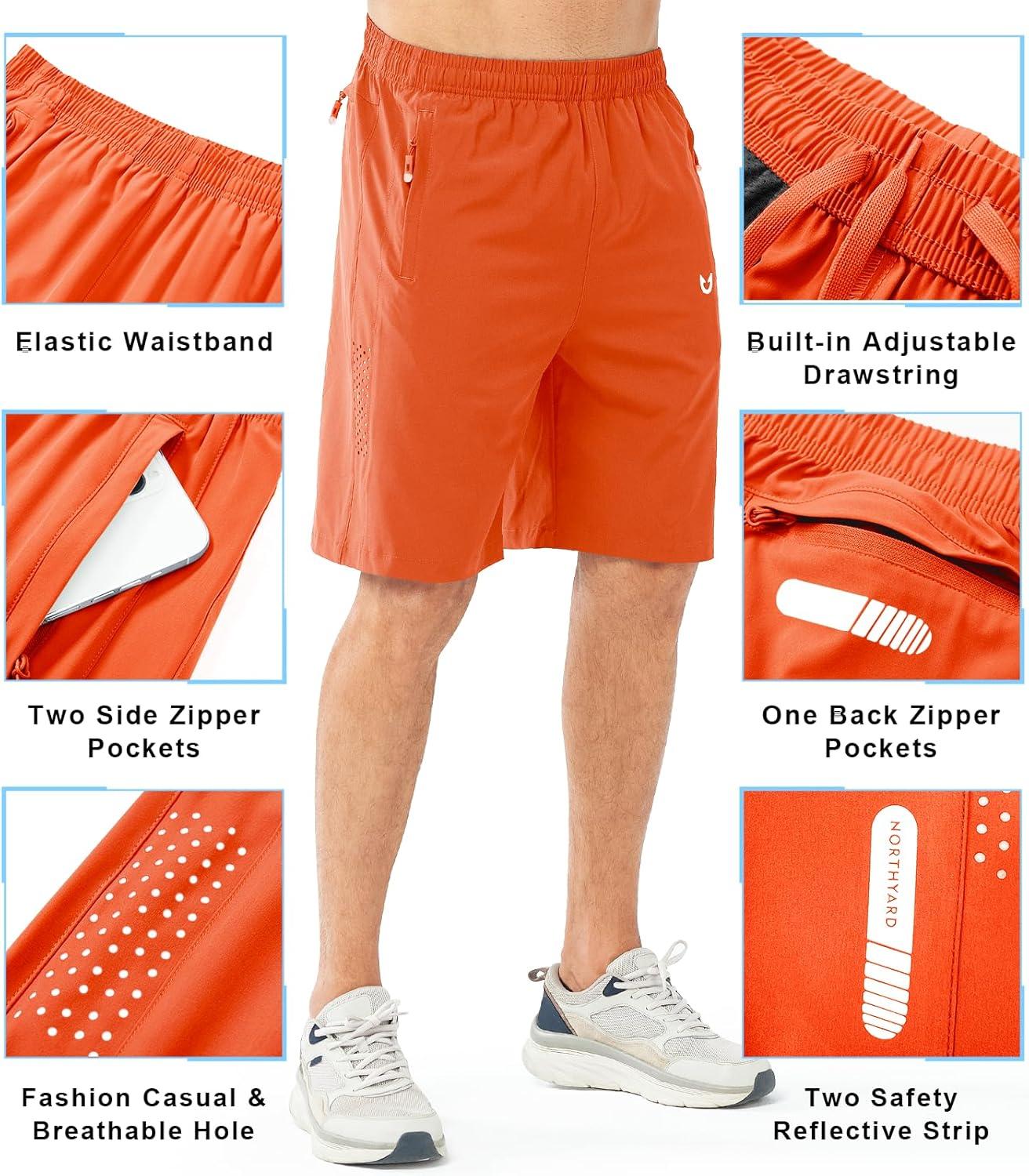 imageNORTHYARD Mens Athletic Running Shorts Quick Dry Workout Shorts 7quot 5quot 9quot Lightweight Sports Gym Basketball Tennis HikingOrange