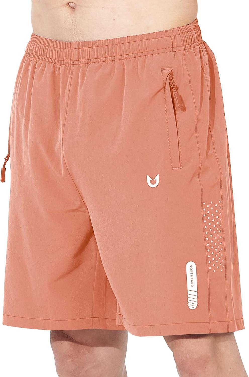 imageNORTHYARD Mens Athletic Running Shorts Quick Dry Workout Shorts 7quot 5quot 9quot Lightweight Sports Gym Basketball Tennis HikingPinkorange