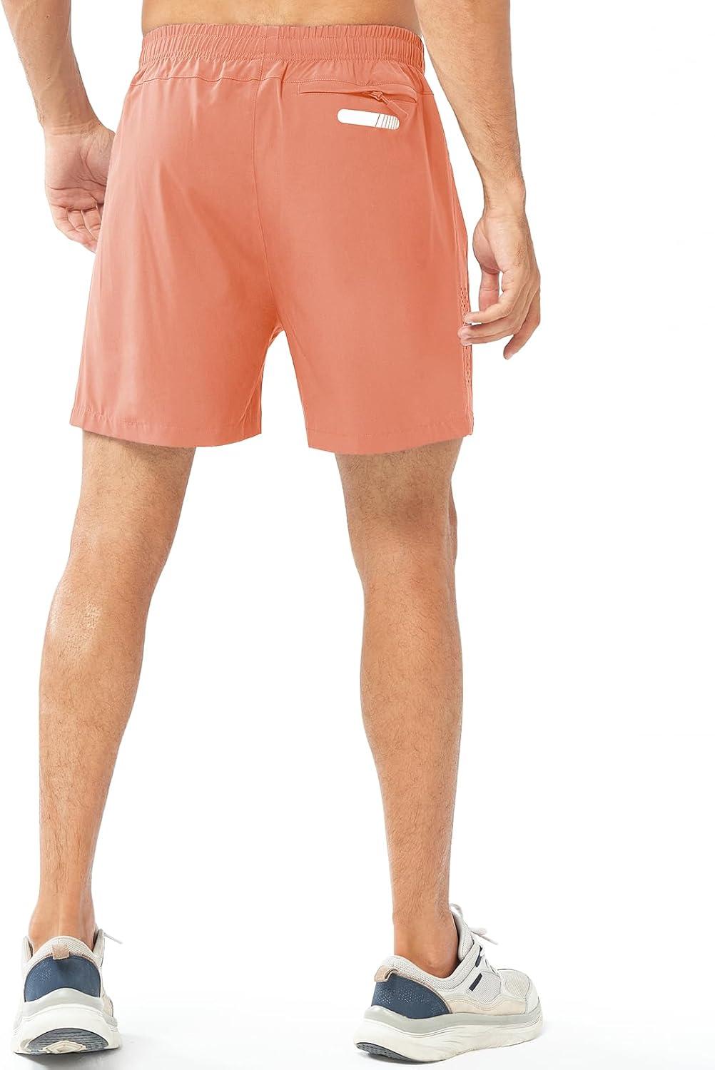 imageNORTHYARD Mens Athletic Running Shorts Quick Dry Workout Shorts 7quot 5quot 9quot Lightweight Sports Gym Basketball Tennis HikingPinkorange