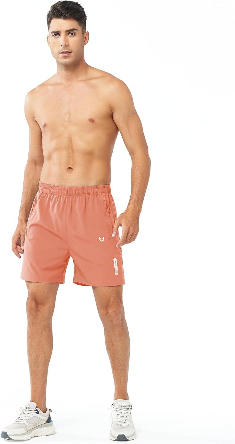 imageNORTHYARD Mens Athletic Running Shorts Quick Dry Workout Shorts 7quot 5quot 9quot Lightweight Sports Gym Basketball Tennis HikingPinkorange