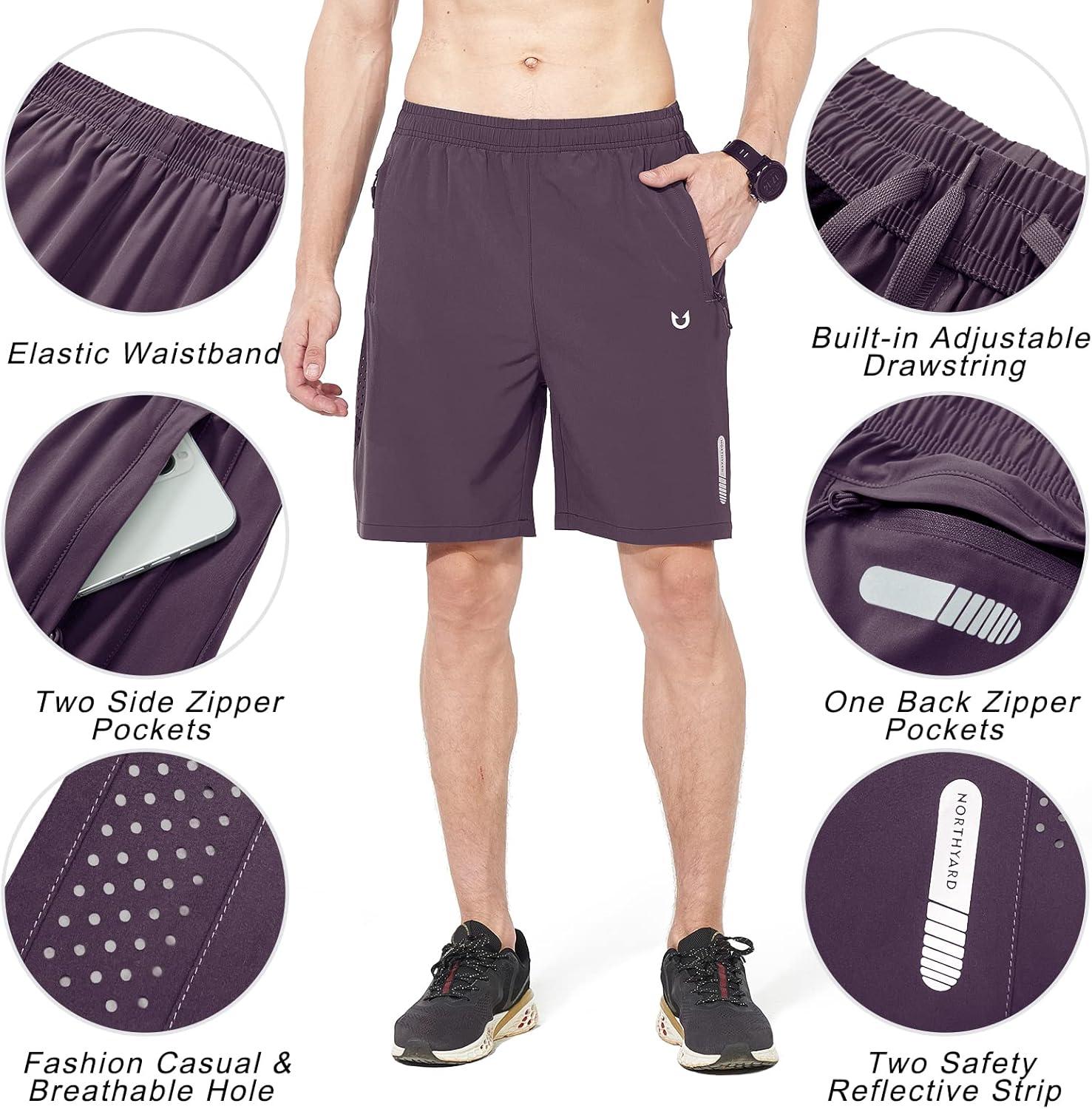 imageNORTHYARD Mens Athletic Running Shorts Quick Dry Workout Shorts 7quot 5quot 9quot Lightweight Sports Gym Basketball Tennis HikingPlum