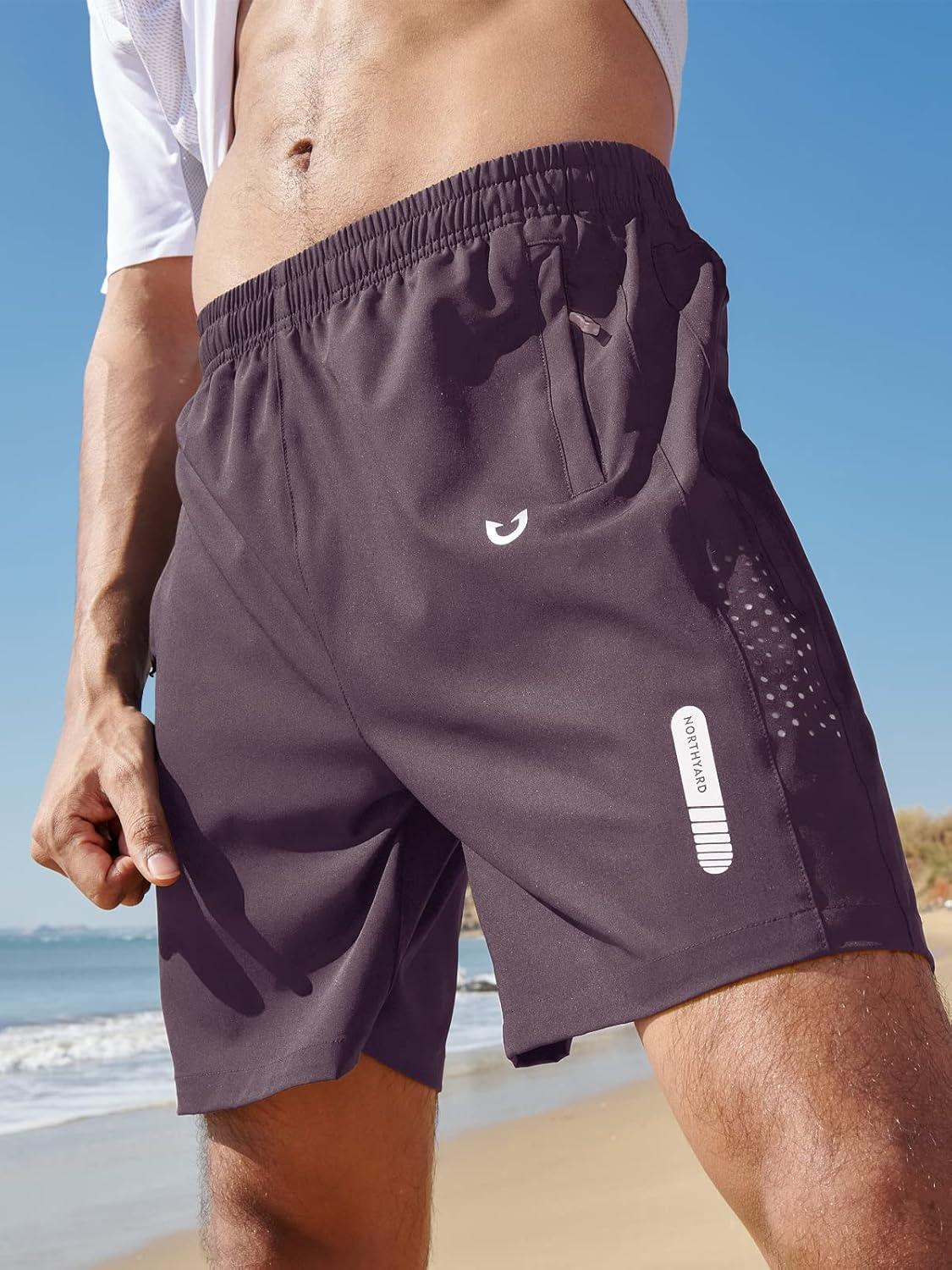 imageNORTHYARD Mens Athletic Running Shorts Quick Dry Workout Shorts 7quot 5quot 9quot Lightweight Sports Gym Basketball Tennis HikingPlum