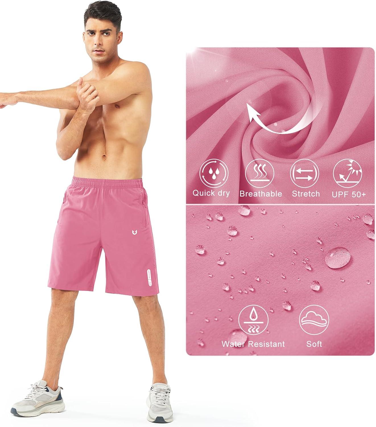 imageNORTHYARD Mens Athletic Running Shorts Quick Dry Workout Shorts 7quot 5quot 9quot Lightweight Sports Gym Basketball Tennis HikingPowderpink