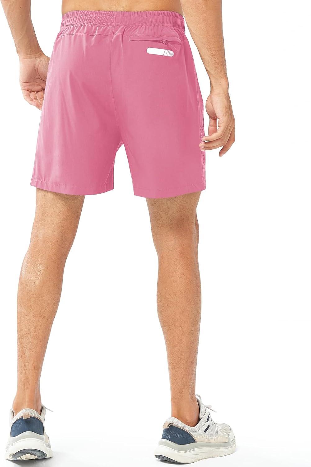 imageNORTHYARD Mens Athletic Running Shorts Quick Dry Workout Shorts 7quot 5quot 9quot Lightweight Sports Gym Basketball Tennis HikingPowderpink