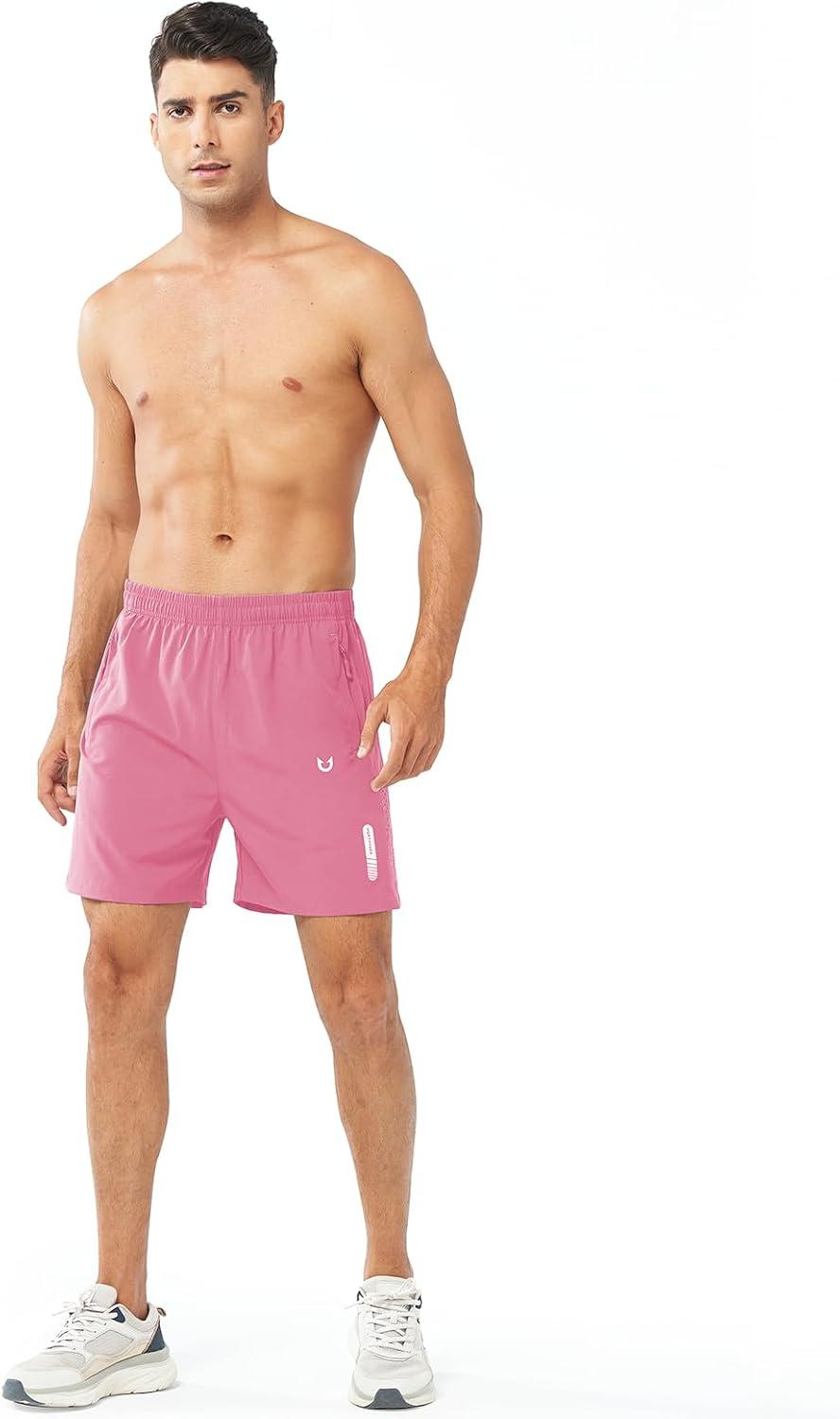 imageNORTHYARD Mens Athletic Running Shorts Quick Dry Workout Shorts 7quot 5quot 9quot Lightweight Sports Gym Basketball Tennis HikingPowderpink