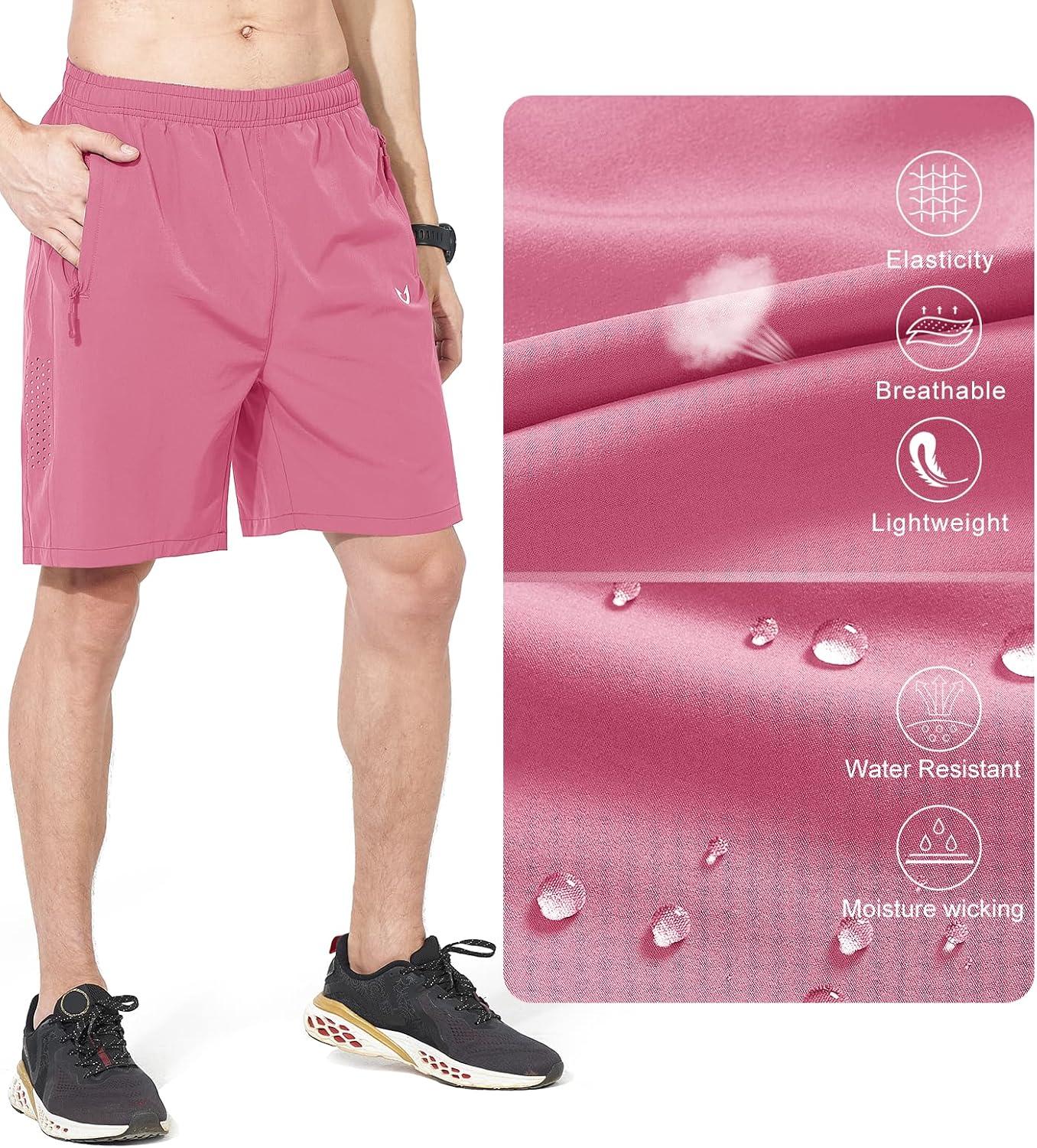imageNORTHYARD Mens Athletic Running Shorts Quick Dry Workout Shorts 7quot 5quot 9quot Lightweight Sports Gym Basketball Tennis HikingPowderpink