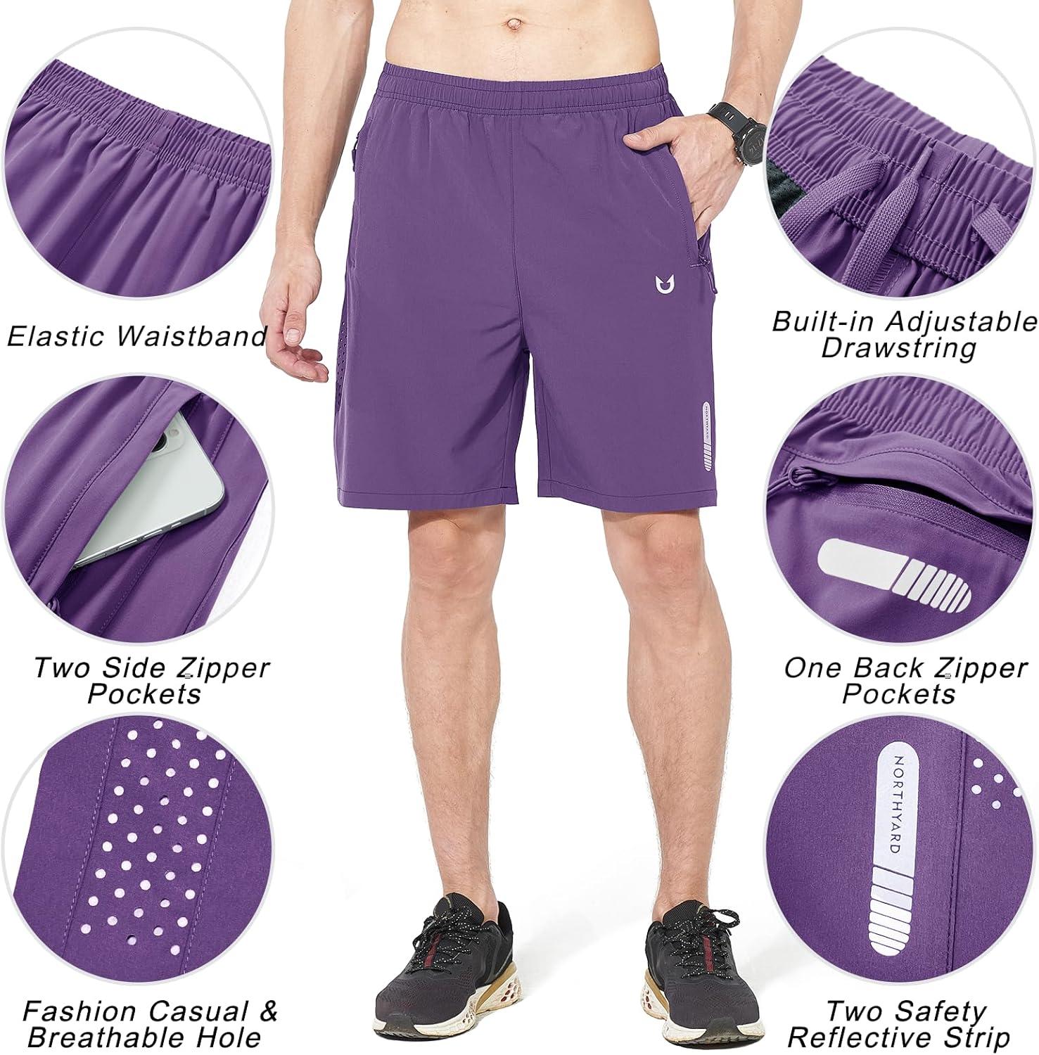 imageNORTHYARD Mens Athletic Running Shorts Quick Dry Workout Shorts 7quot 5quot 9quot Lightweight Sports Gym Basketball Tennis HikingPurple