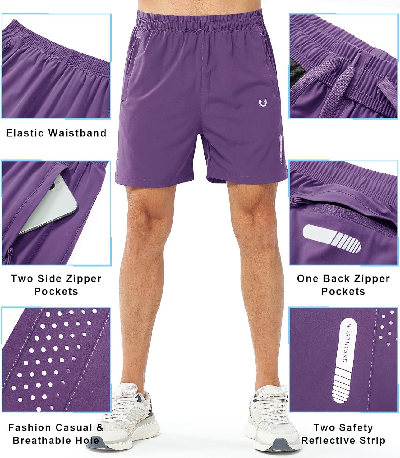 imageNORTHYARD Mens Athletic Running Shorts Quick Dry Workout Shorts 7quot 5quot 9quot Lightweight Sports Gym Basketball Tennis HikingPurple