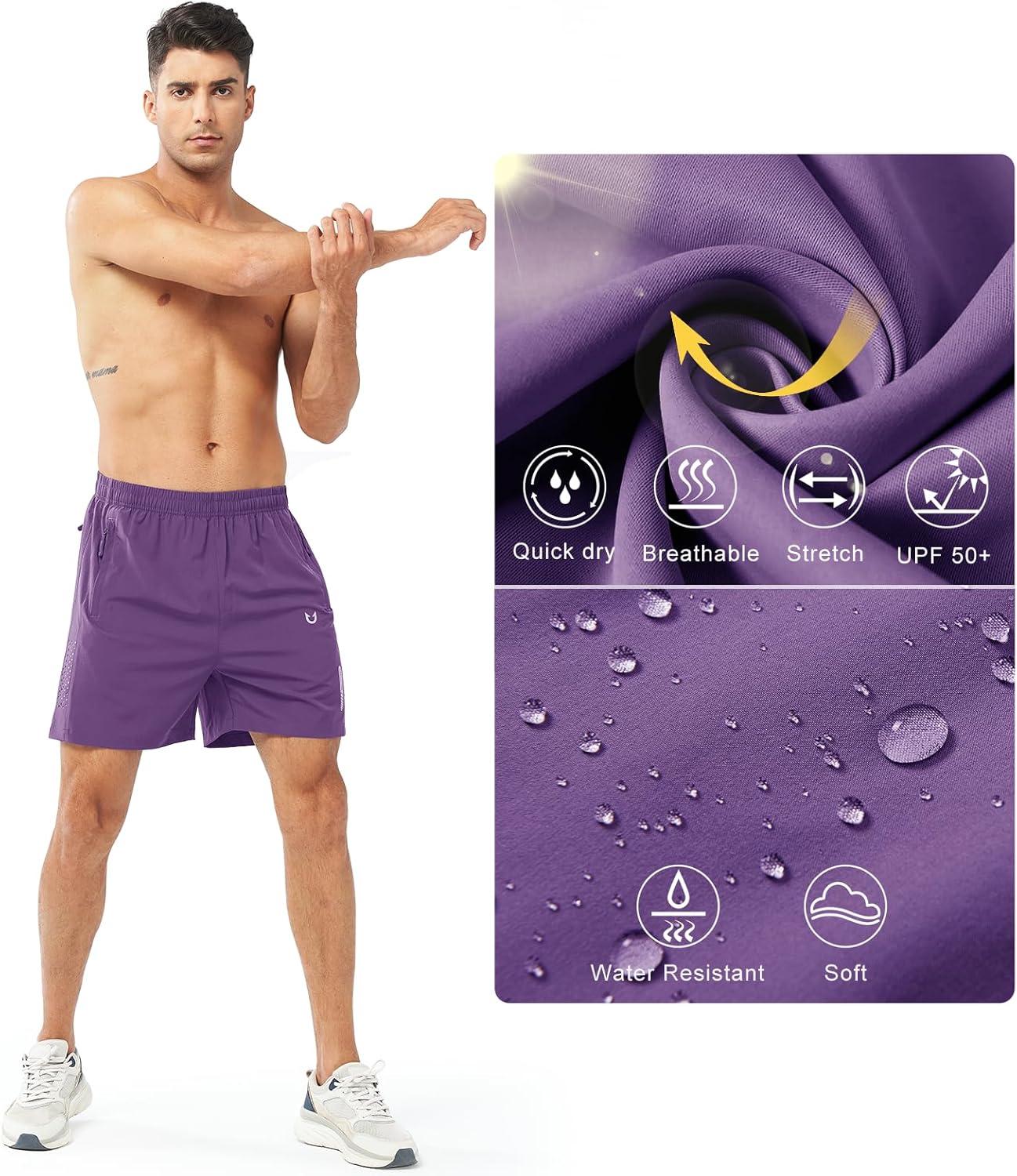 imageNORTHYARD Mens Athletic Running Shorts Quick Dry Workout Shorts 7quot 5quot 9quot Lightweight Sports Gym Basketball Tennis HikingPurple