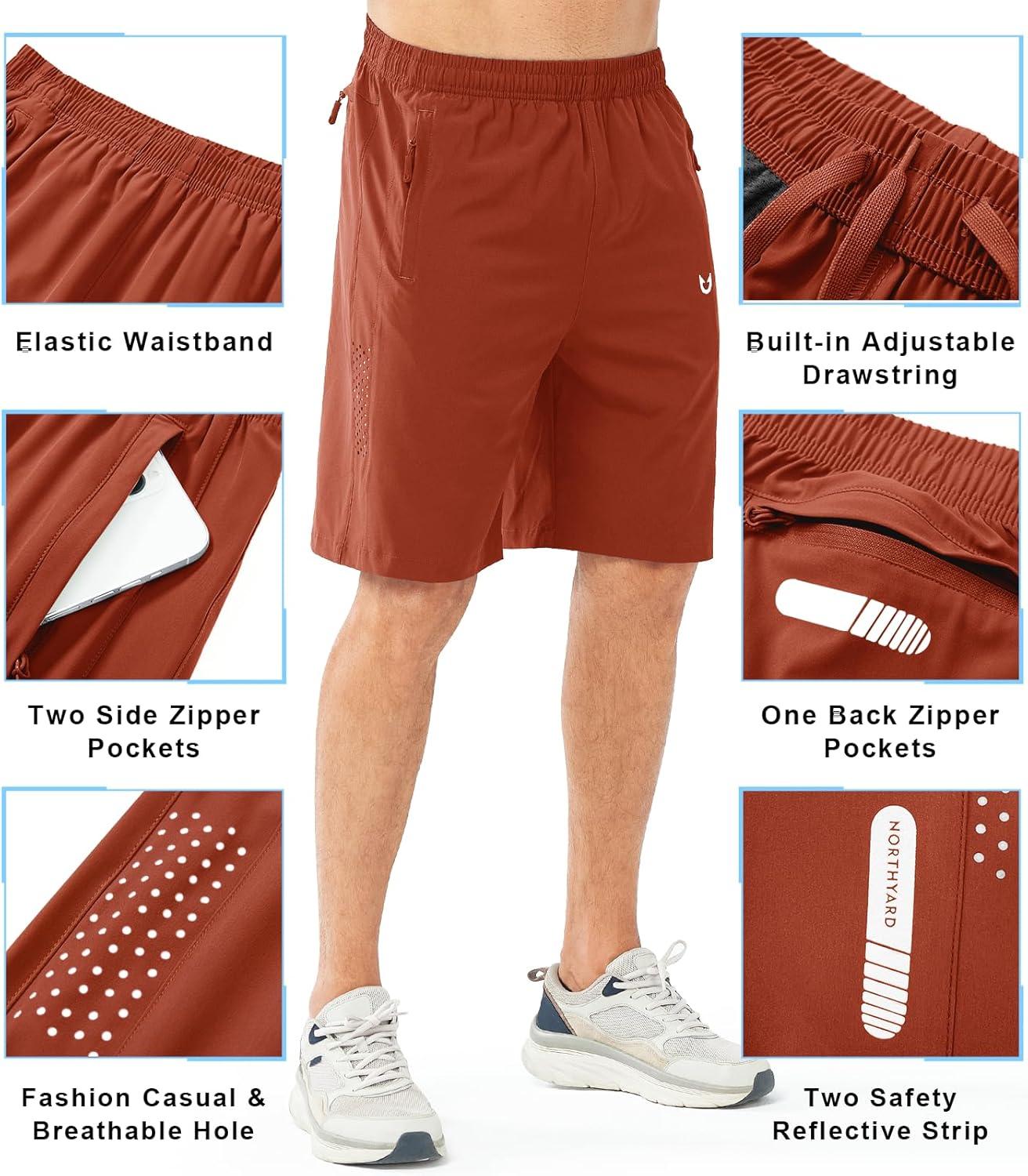 imageNORTHYARD Mens Athletic Running Shorts Quick Dry Workout Shorts 7quot 5quot 9quot Lightweight Sports Gym Basketball Tennis HikingRedclay