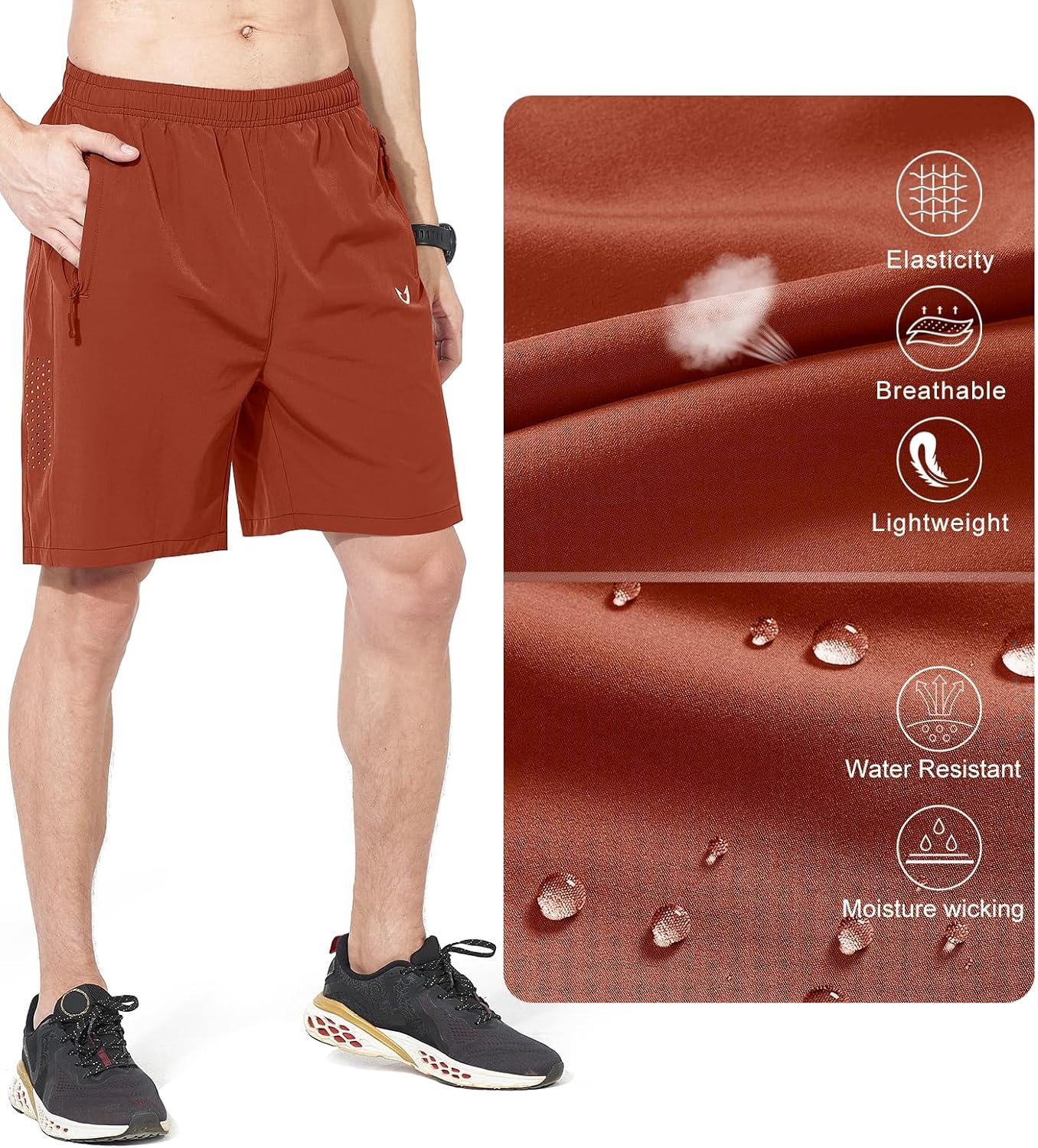 imageNORTHYARD Mens Athletic Running Shorts Quick Dry Workout Shorts 7quot 5quot 9quot Lightweight Sports Gym Basketball Tennis HikingRedclay