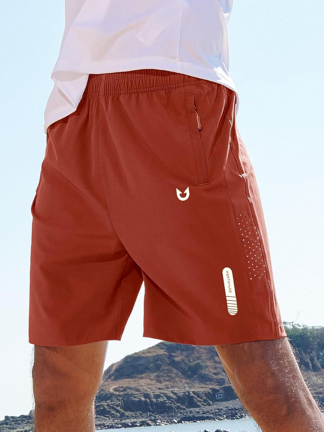 imageNORTHYARD Mens Athletic Running Shorts Quick Dry Workout Shorts 7quot 5quot 9quot Lightweight Sports Gym Basketball Tennis HikingRedclay