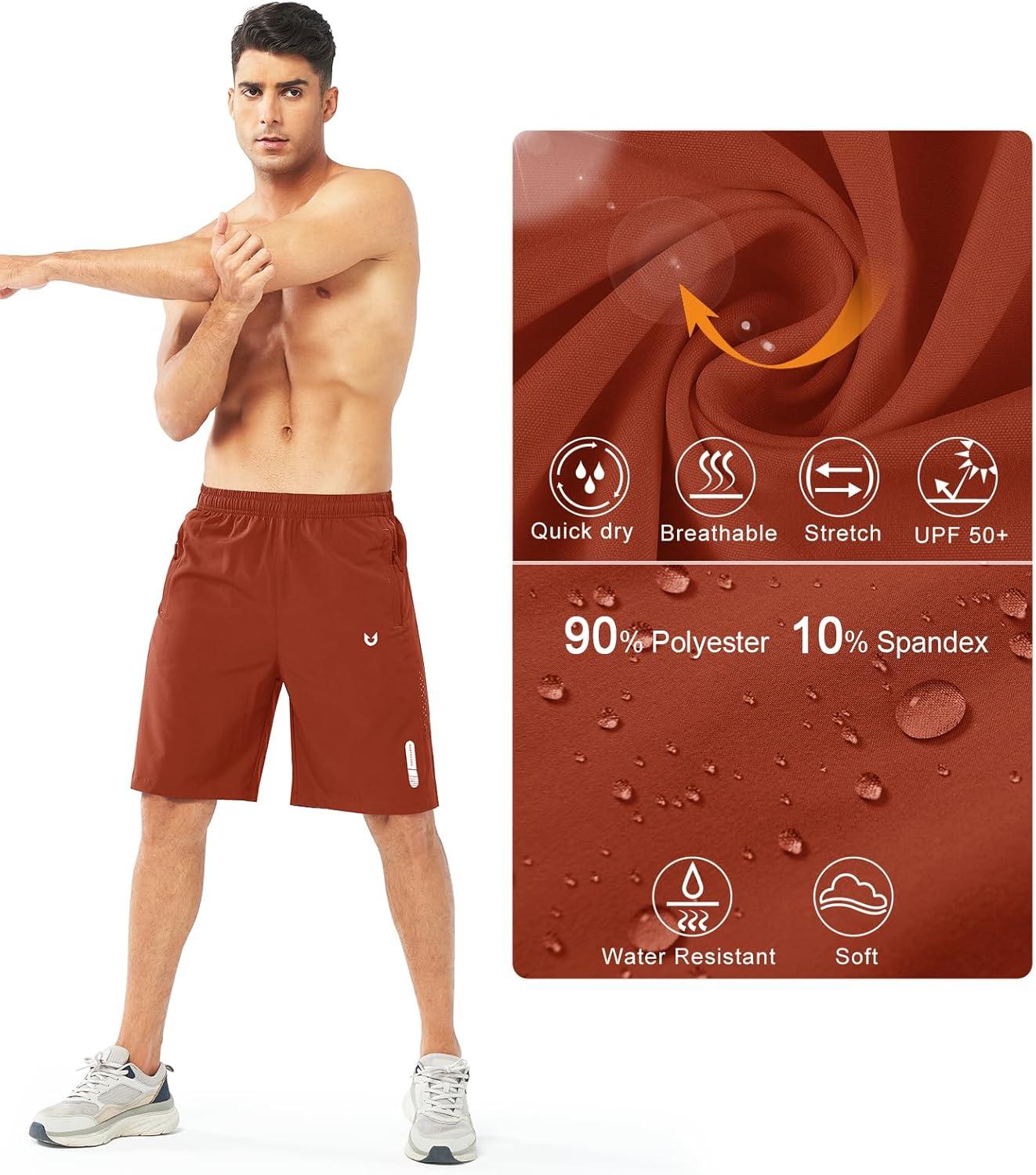imageNORTHYARD Mens Athletic Running Shorts Quick Dry Workout Shorts 7quot 5quot 9quot Lightweight Sports Gym Basketball Tennis HikingRedclay