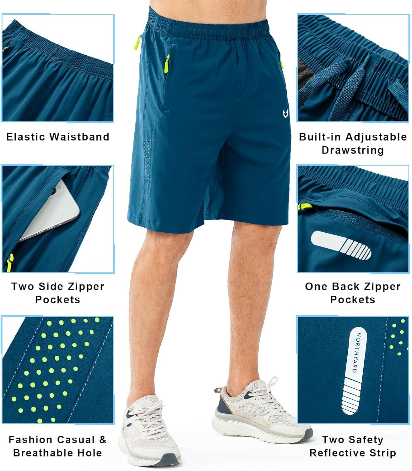 imageNORTHYARD Mens Athletic Running Shorts Quick Dry Workout Shorts 7quot 5quot 9quot Lightweight Sports Gym Basketball Tennis HikingSeablue