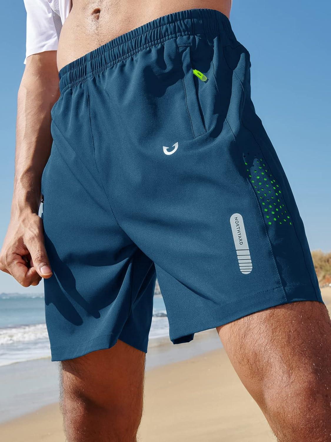 imageNORTHYARD Mens Athletic Running Shorts Quick Dry Workout Shorts 7quot 5quot 9quot Lightweight Sports Gym Basketball Tennis HikingSeablue