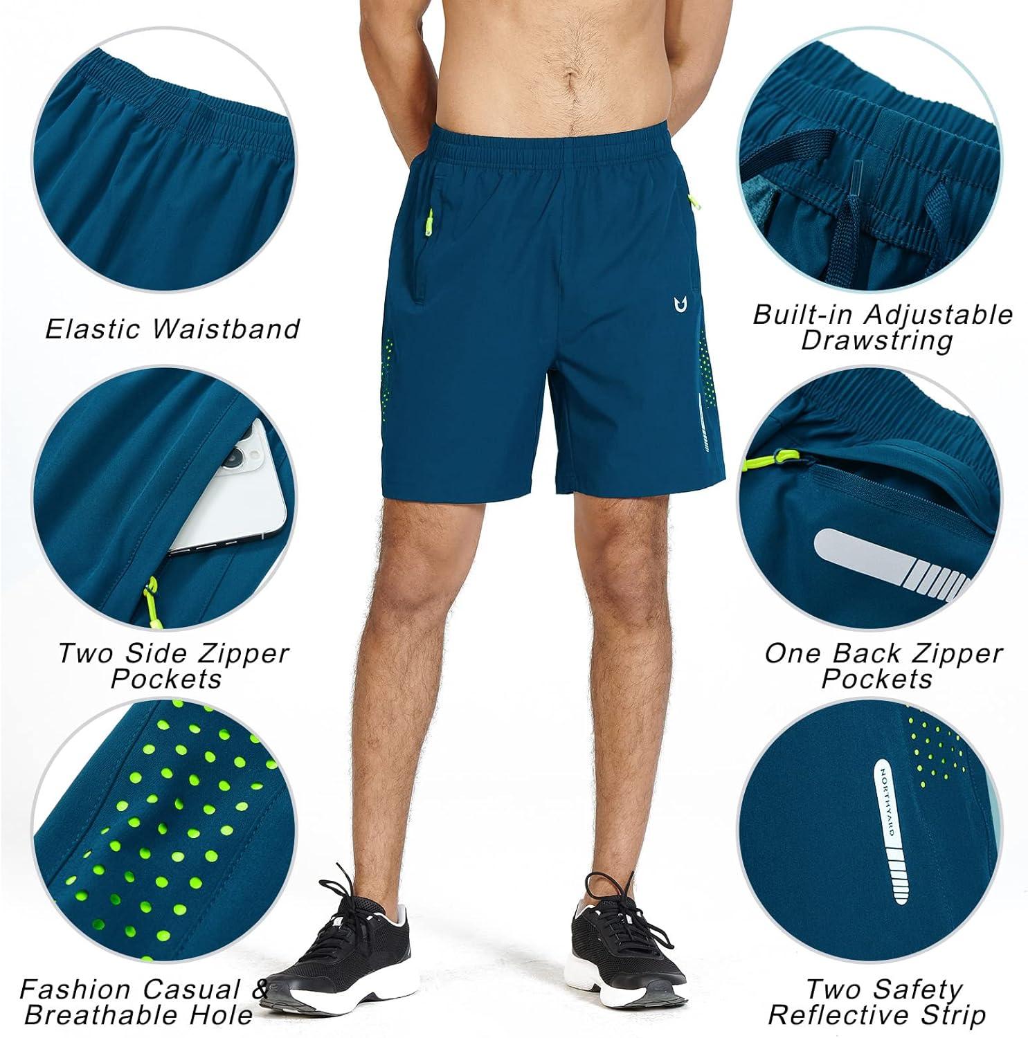 imageNORTHYARD Mens Athletic Running Shorts Quick Dry Workout Shorts 7quot 5quot 9quot Lightweight Sports Gym Basketball Tennis HikingSeablue