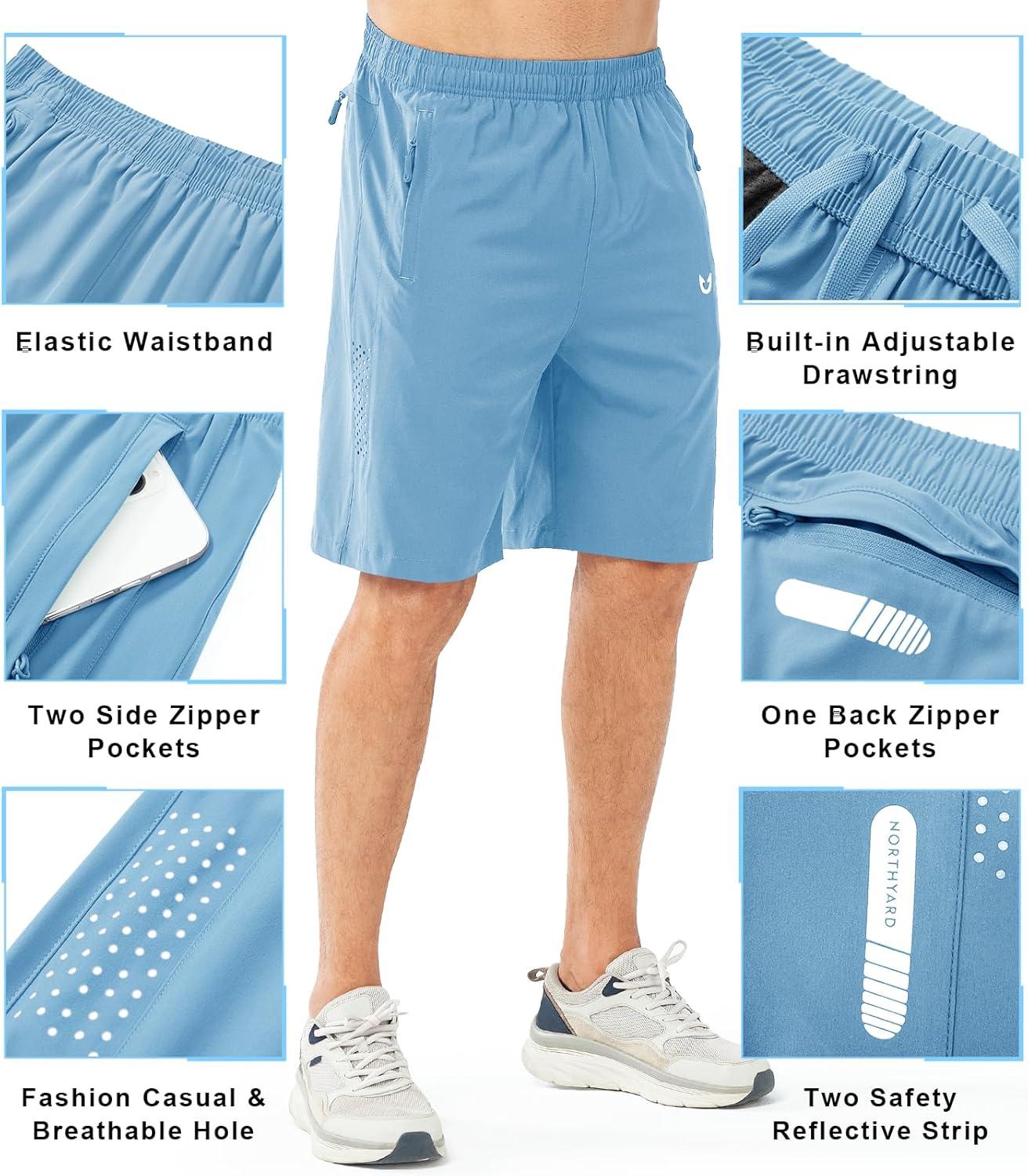 imageNORTHYARD Mens Athletic Running Shorts Quick Dry Workout Shorts 7quot 5quot 9quot Lightweight Sports Gym Basketball Tennis HikingSkyblue