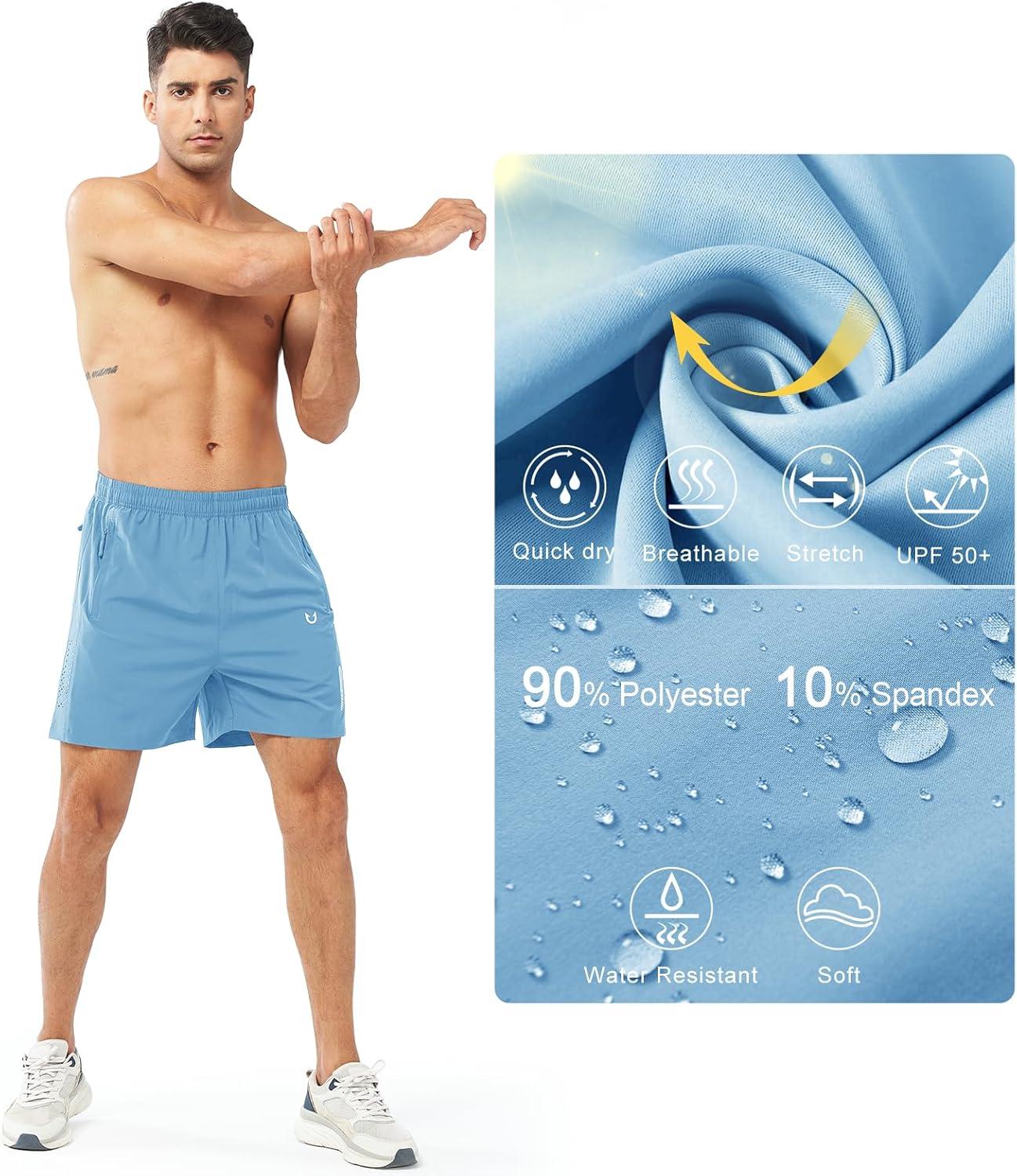 imageNORTHYARD Mens Athletic Running Shorts Quick Dry Workout Shorts 7quot 5quot 9quot Lightweight Sports Gym Basketball Tennis HikingSkyblue